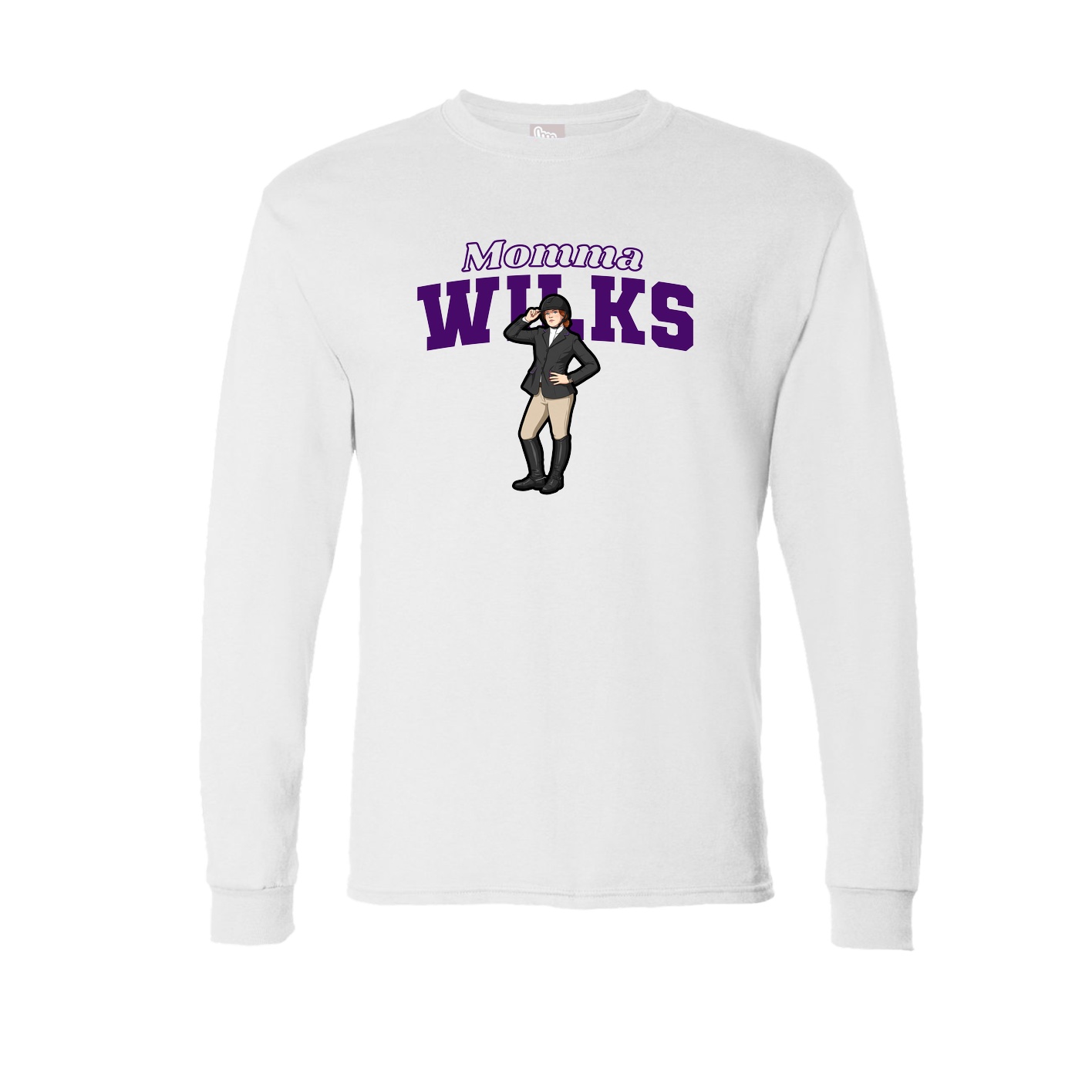 Long Sleeve Tee — Mothers Day Block in White