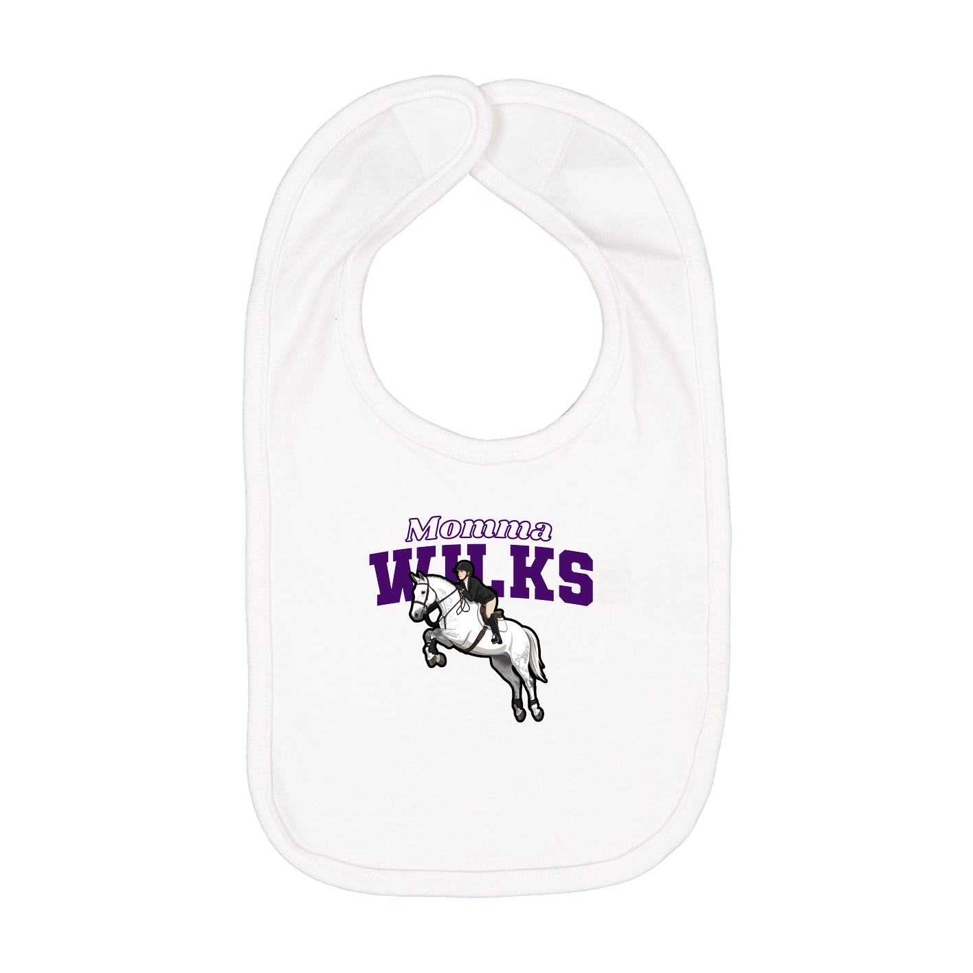 Infant Bib — Mothers Day Block in White