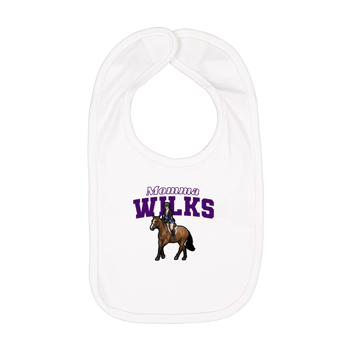 Infant Bib — Mothers Day Block in White