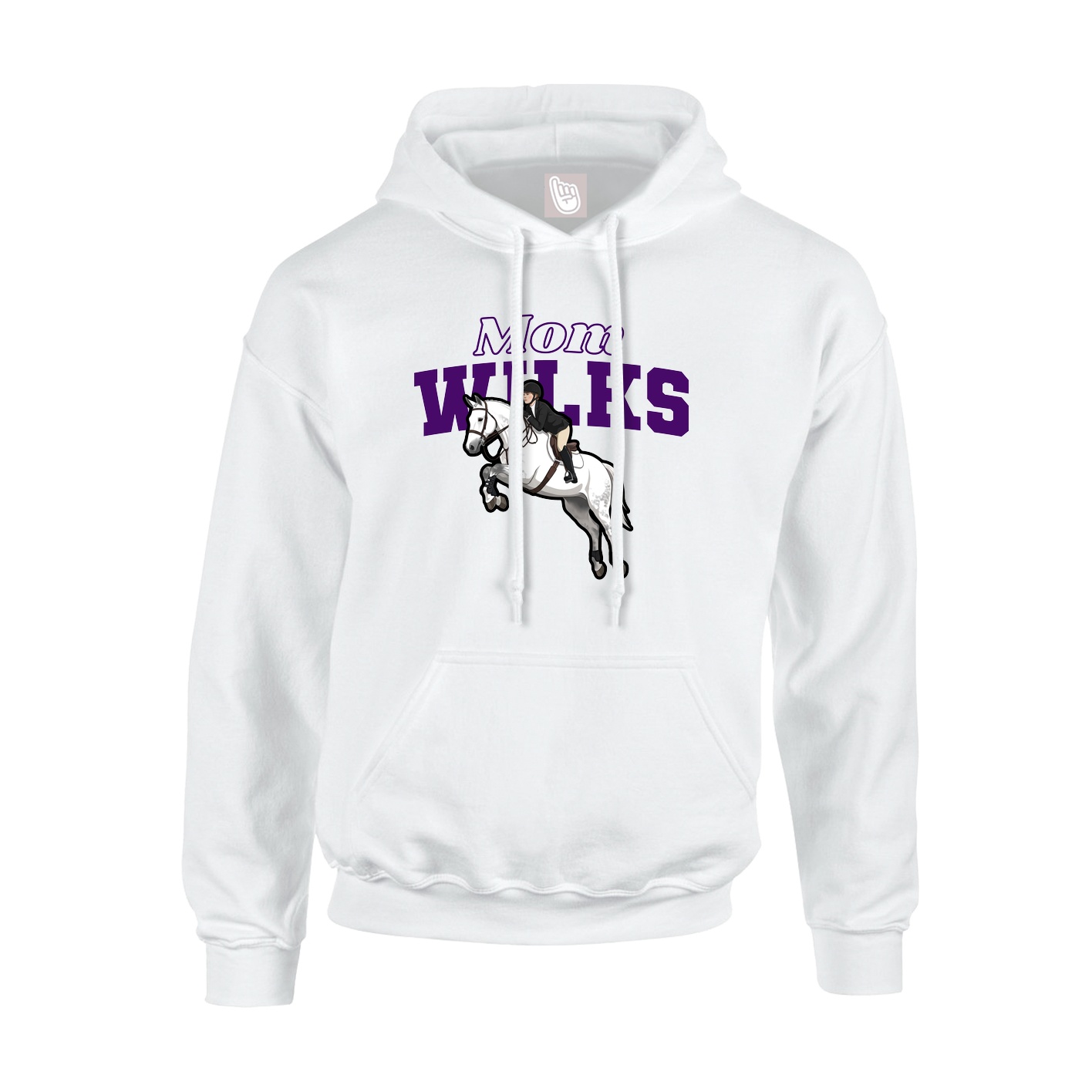 Youth Hoodie — Mothers Day Block in White