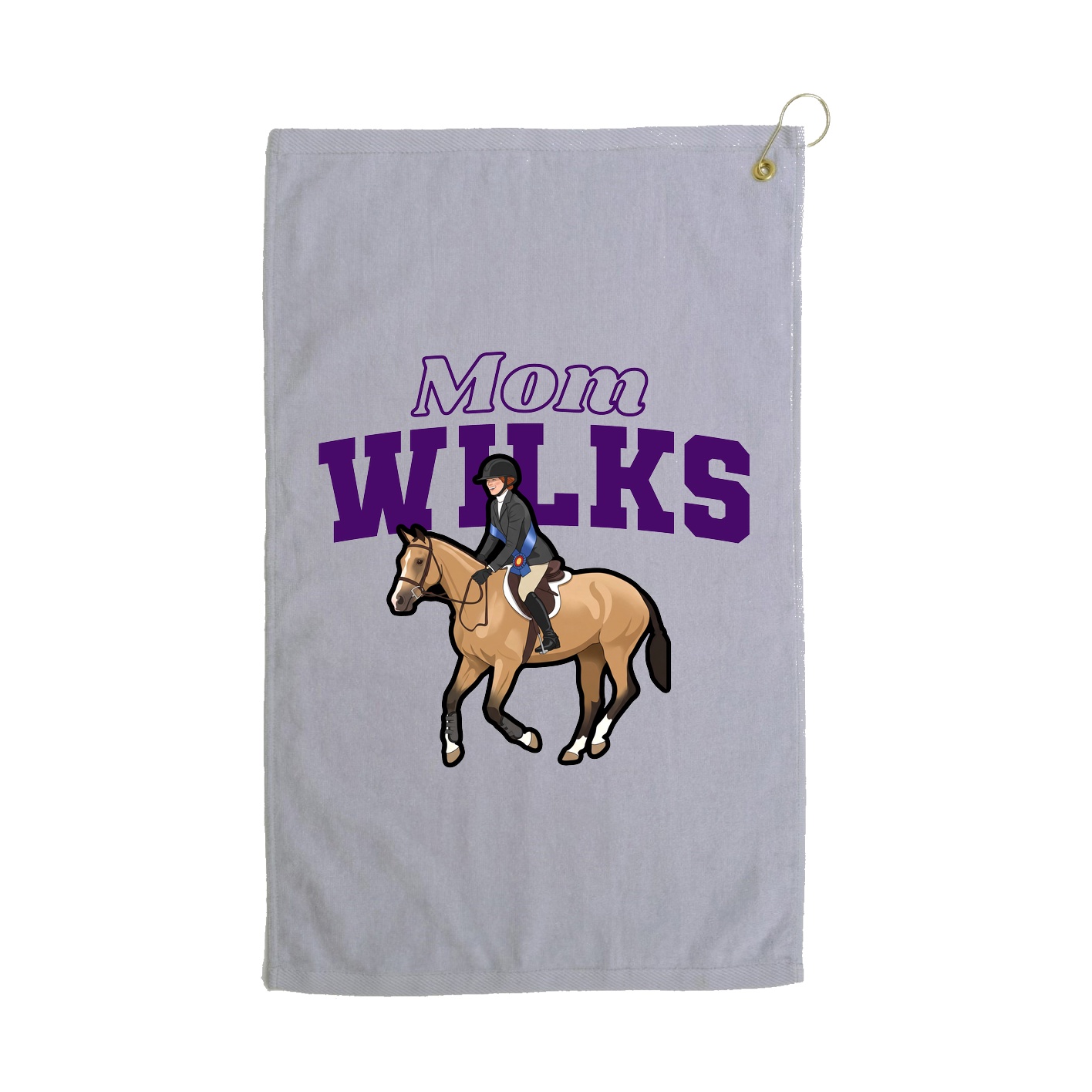Golf Towel — Mothers Day Block in Grey