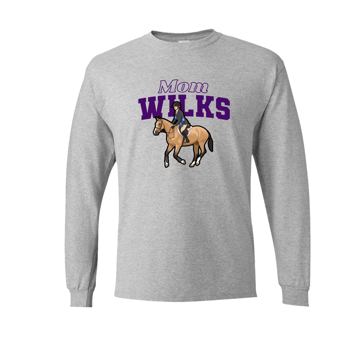 Long Sleeve Tee — Mothers Day Block in Grey