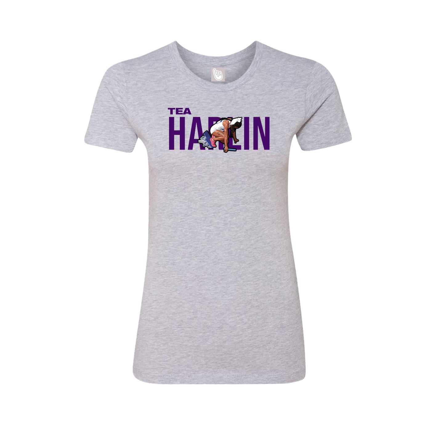 Fitted Women's Tee — Player Name in Grey
