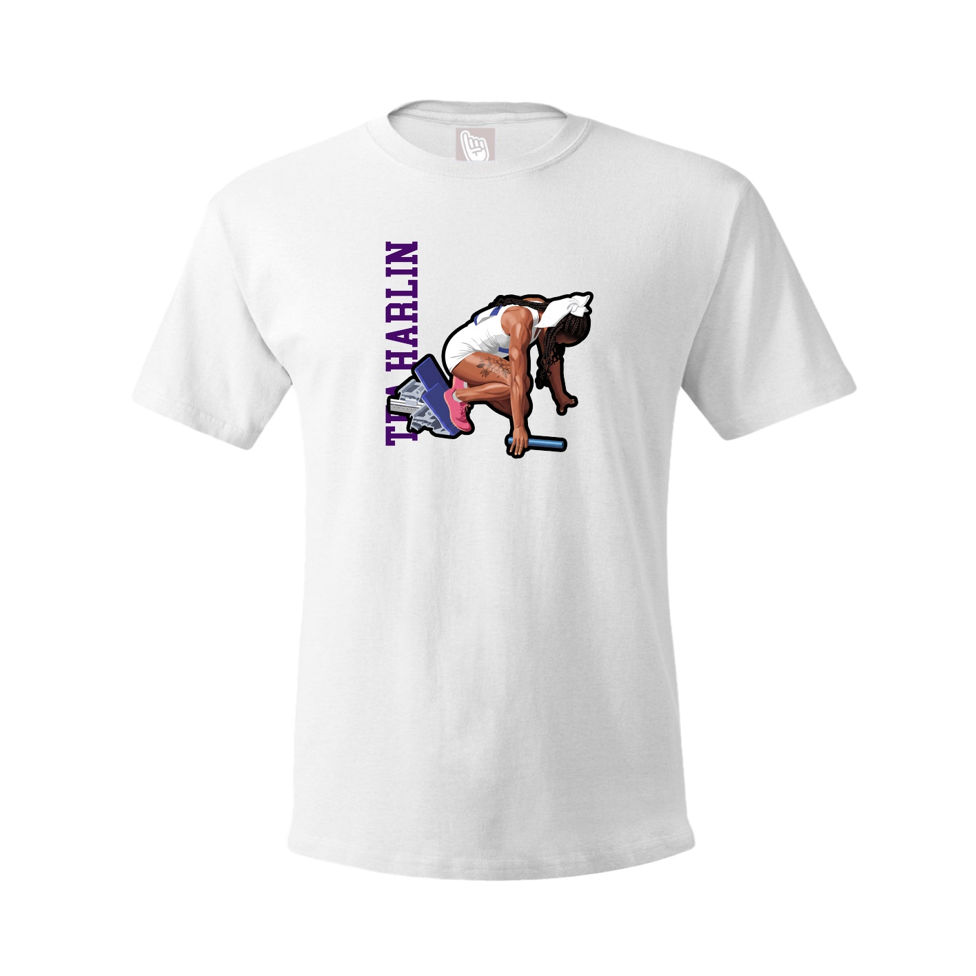 Tee — Name Vertical in White