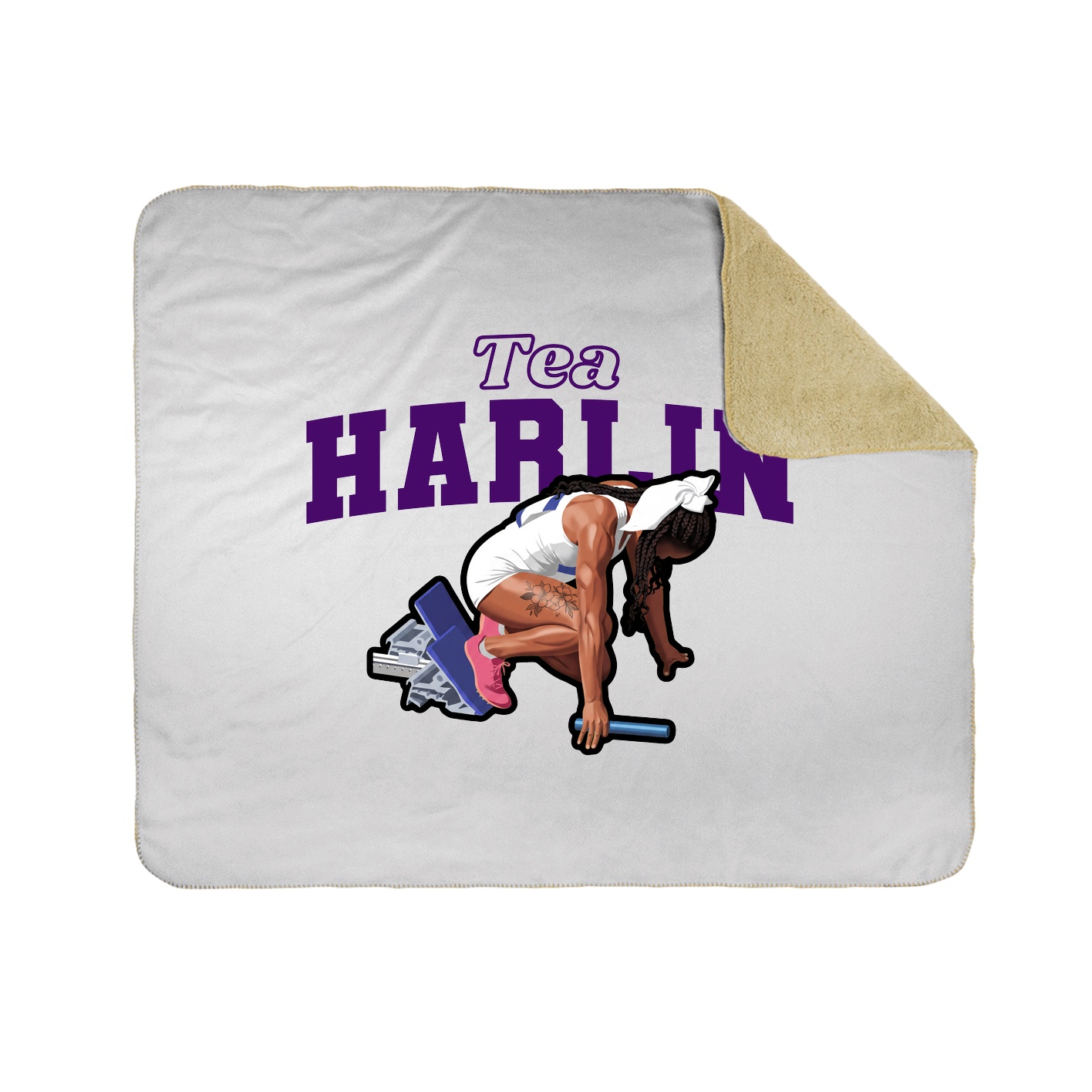 Throw Blanket — Name Arch in White