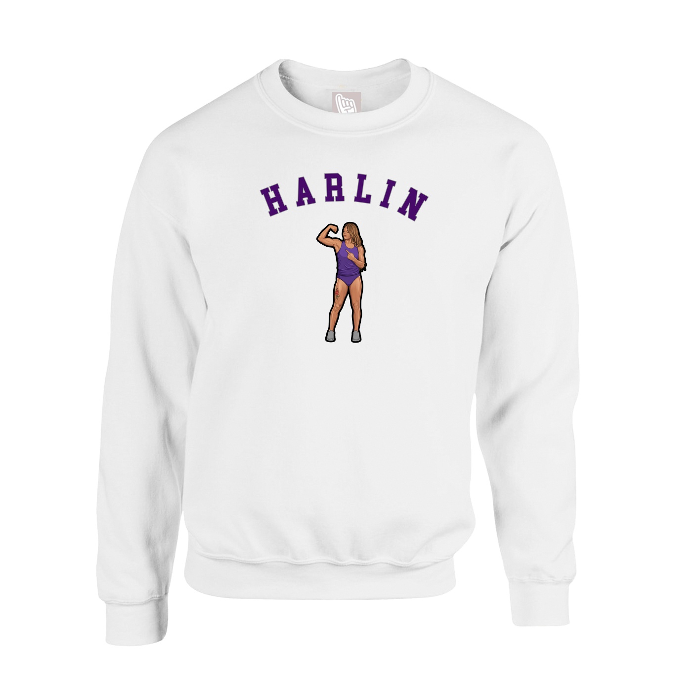 Fleece Crew — Shirsey Arch in White