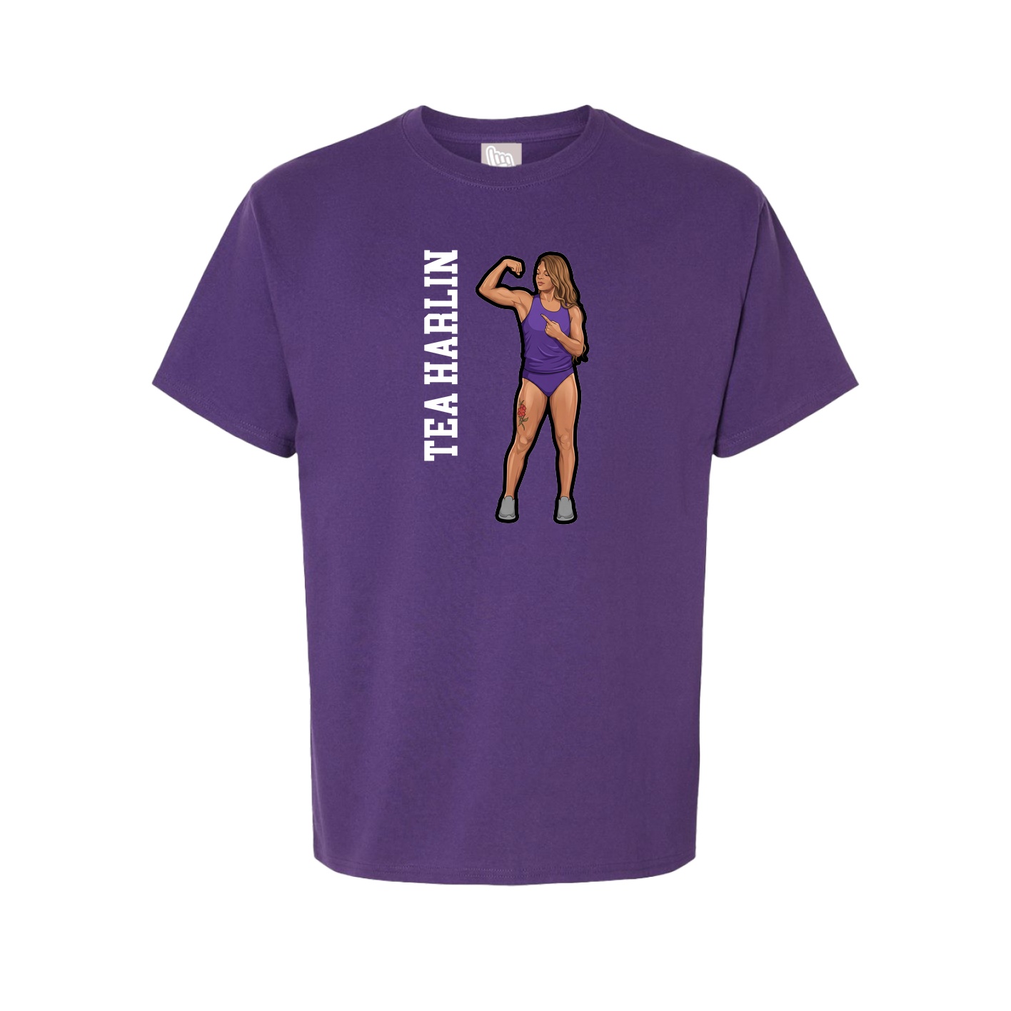Youth Tee — Name Vertical in Purple