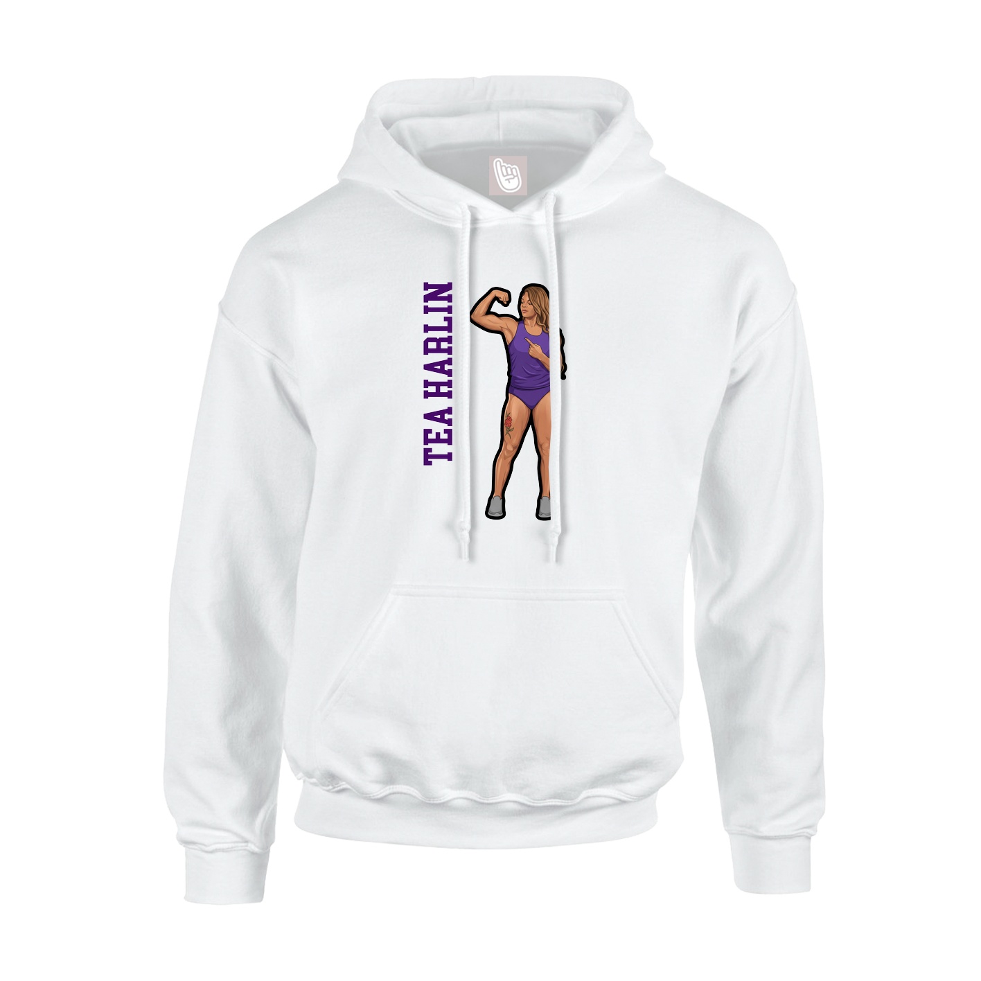 Youth Hoodie — Name Vertical in White
