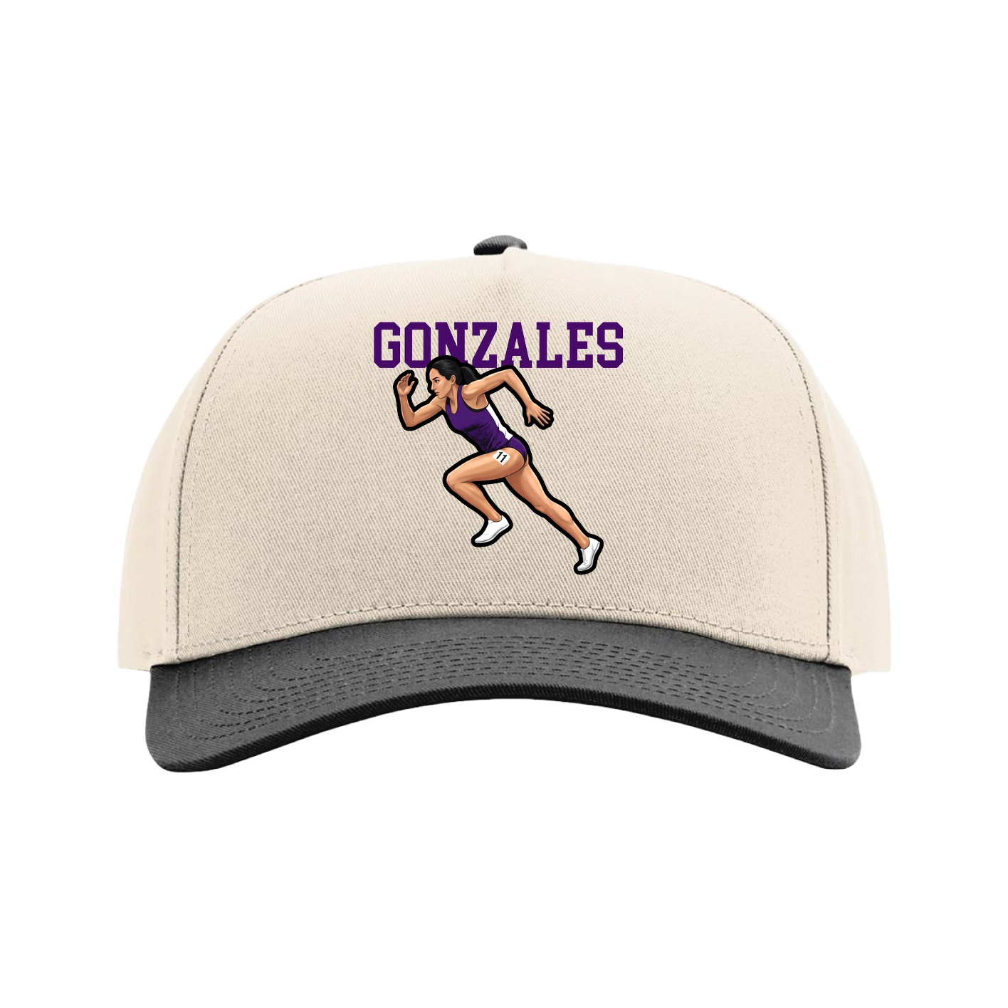 Full Fabric Five-Panel Champ Cap — Shirsey in Cream/Black
