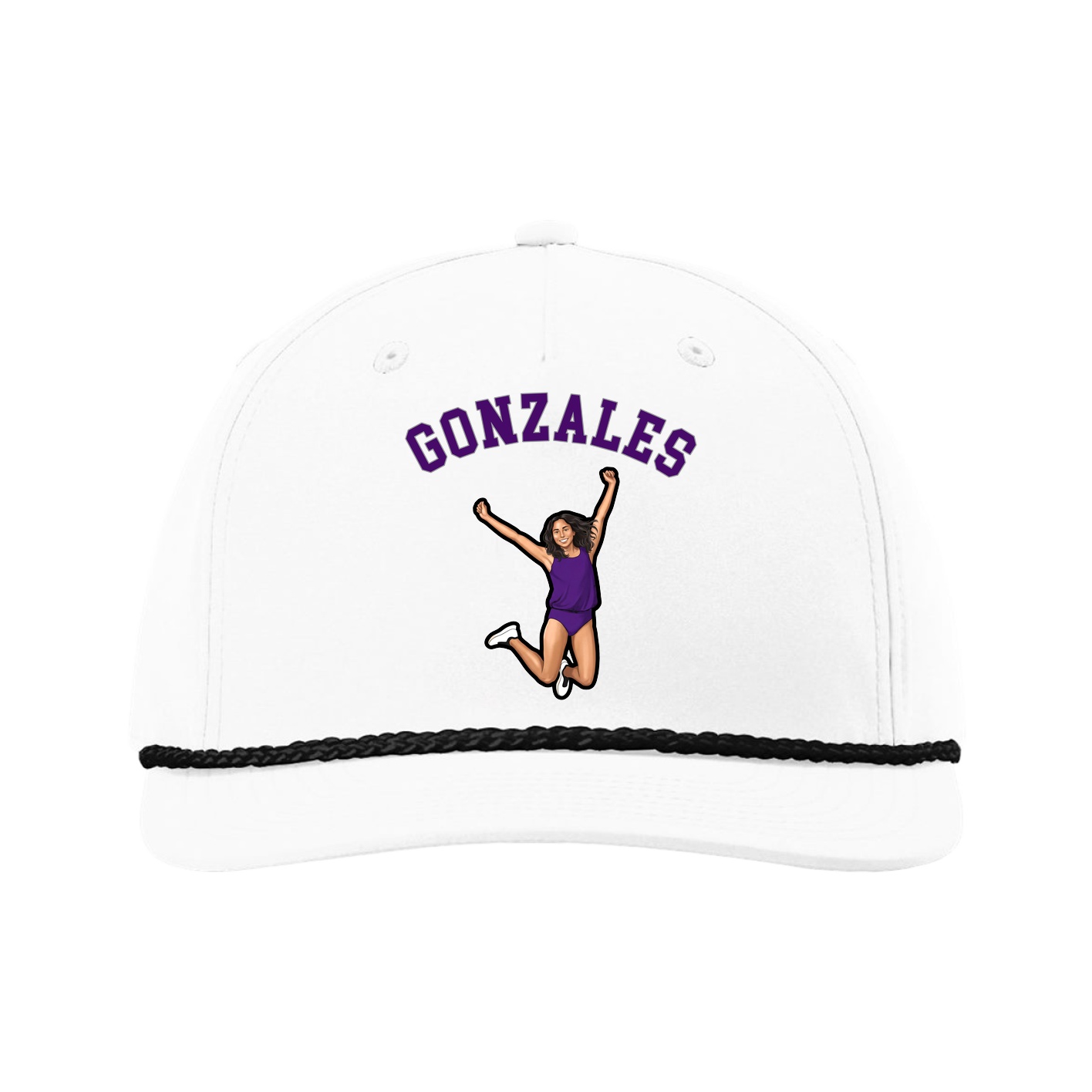 Five-Panel Classic Rope Cap — Shirsey Arch in White