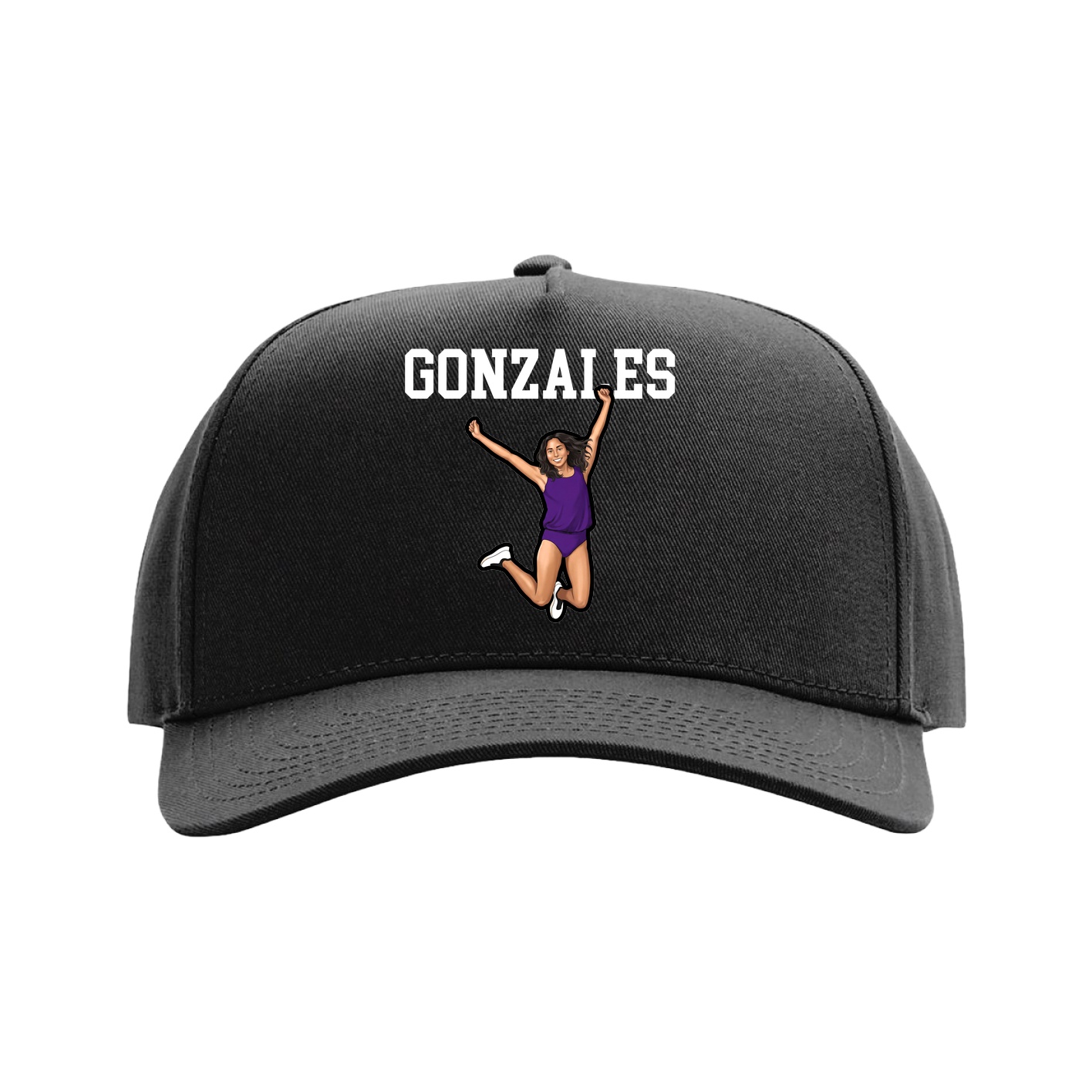 Full Fabric Five-Panel Champ Cap — Shirsey in Black