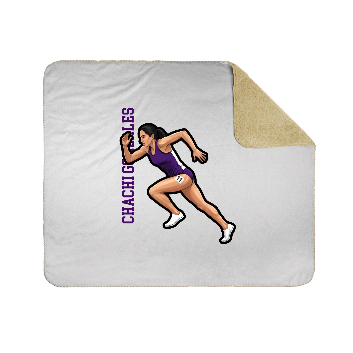 Throw Blanket — Name Vertical in White