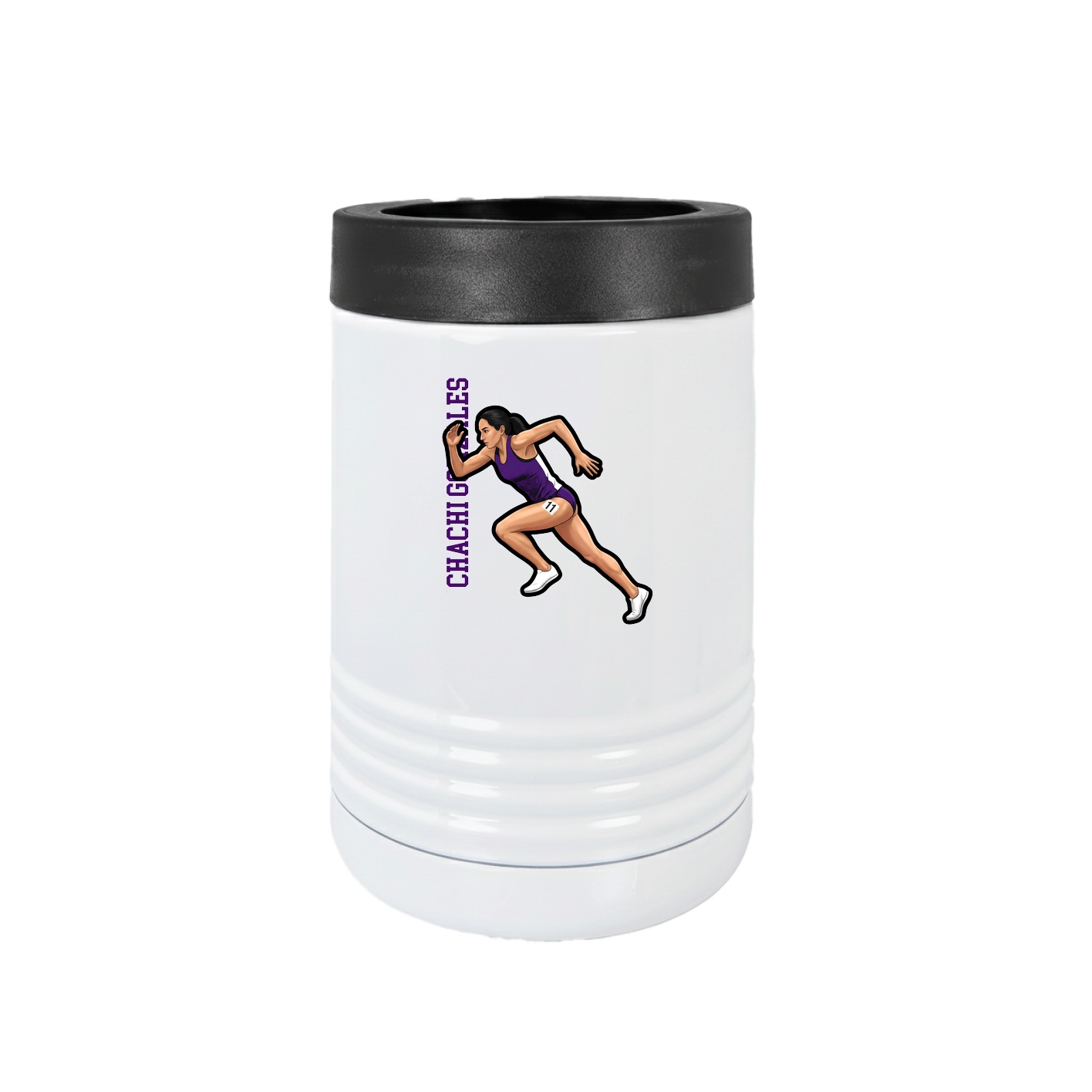Beverage Holder — Name Vertical in White