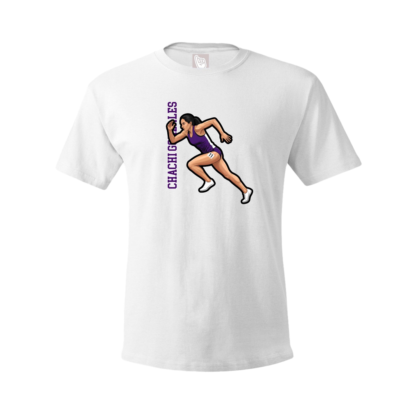 Youth Tee — Name Vertical in White