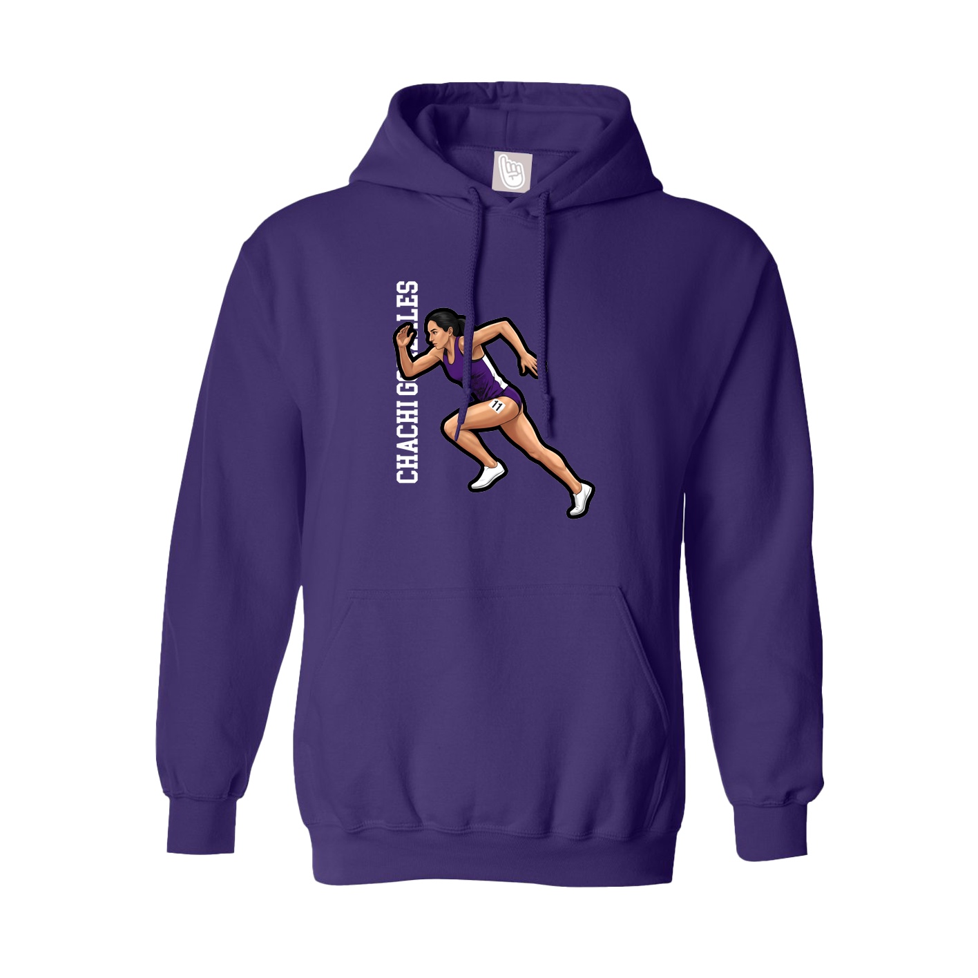 Youth Hoodie — Name Vertical in Purple