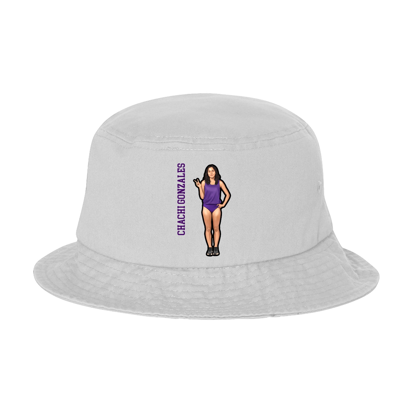 Bucket Cap — Name Vertical in White