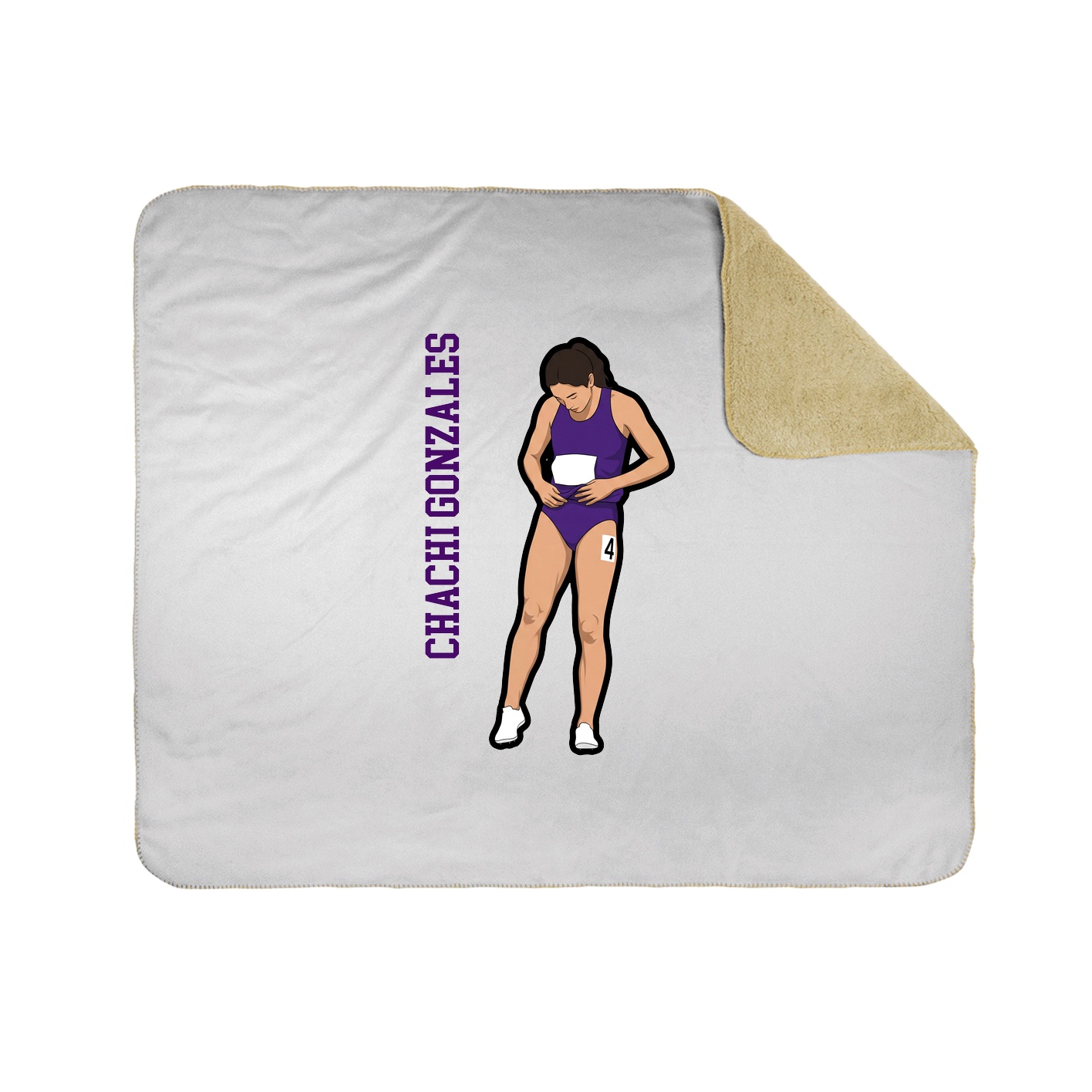 Throw Blanket — Name Vertical in White