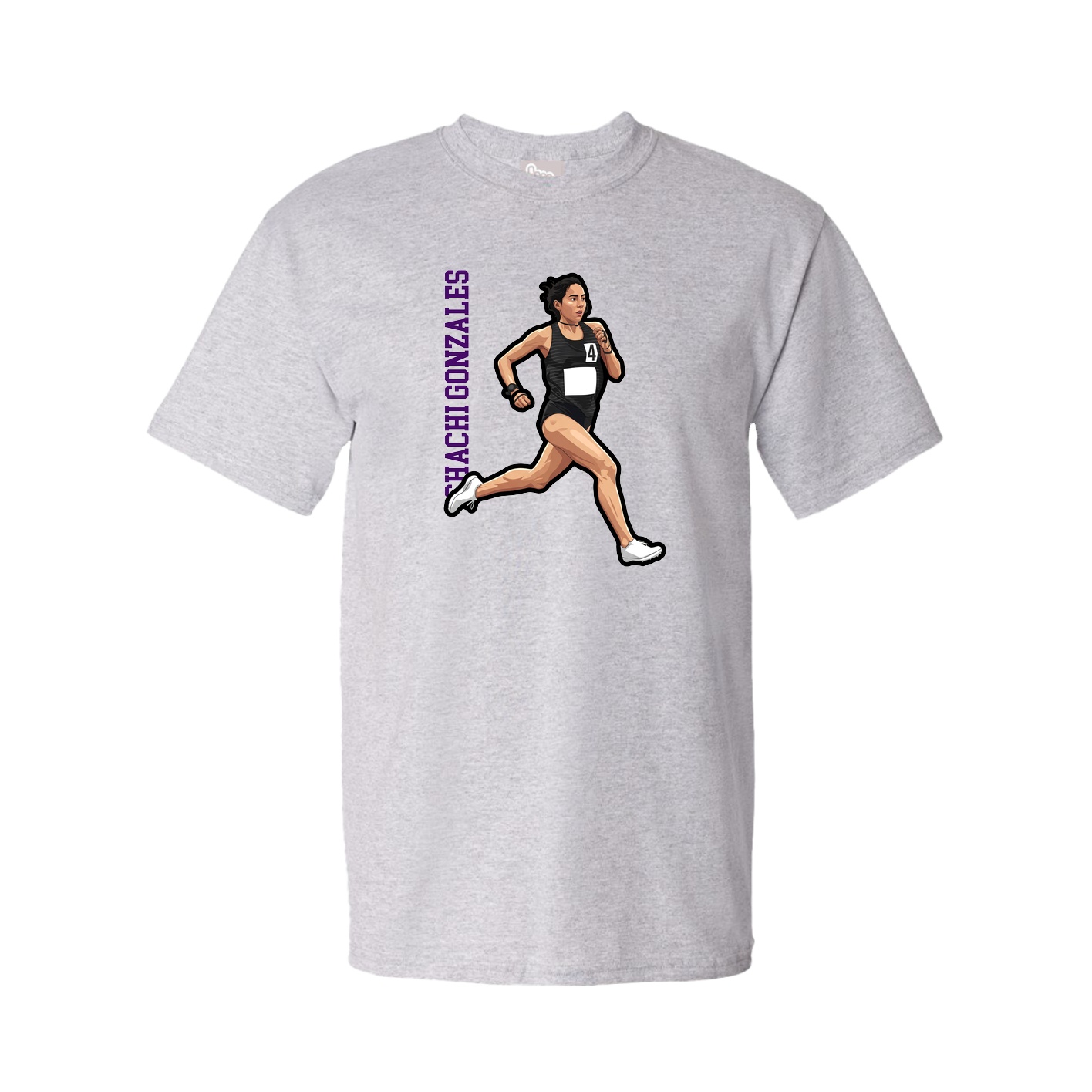 Tee — Name Vertical in Grey