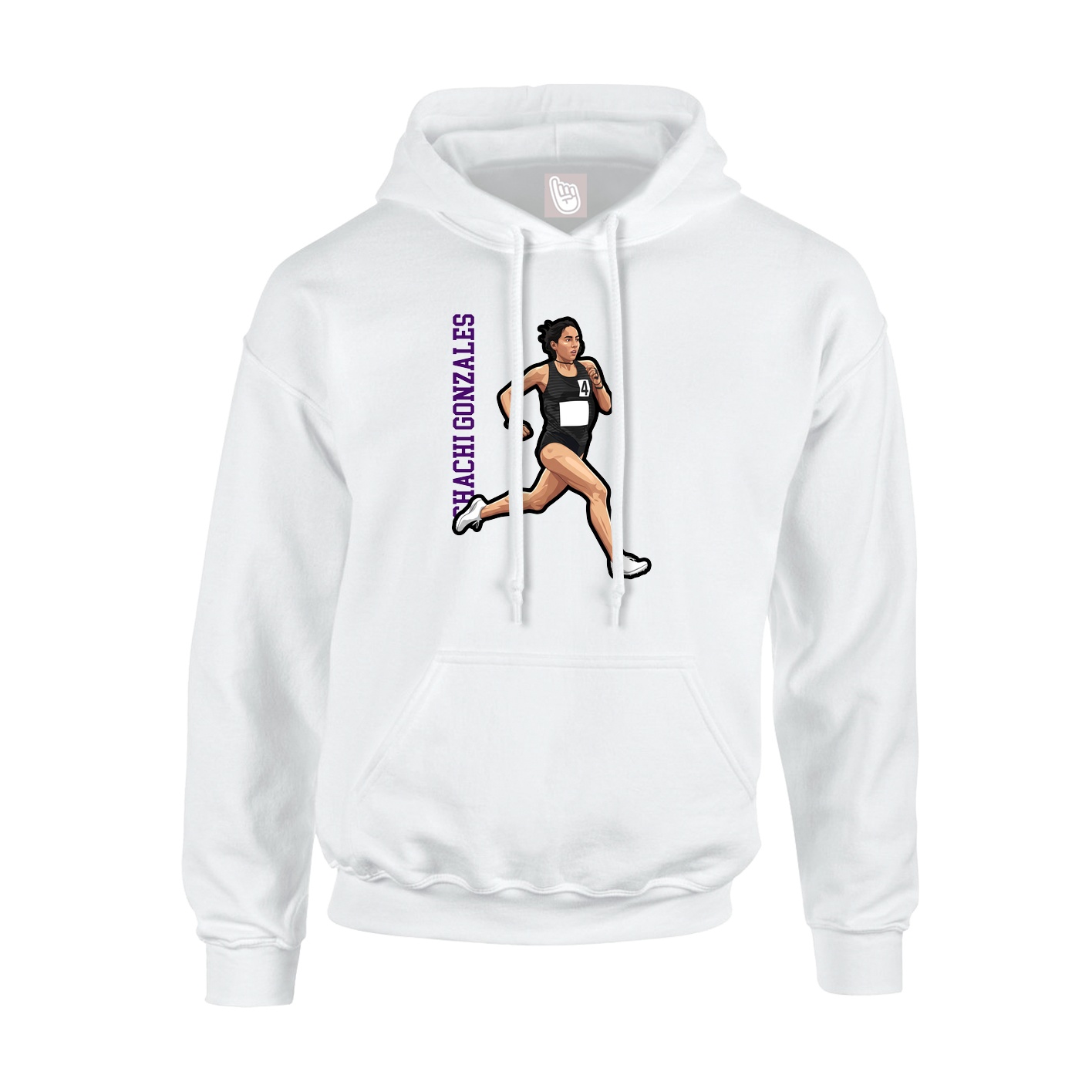 Youth Hoodie — Name Vertical in White