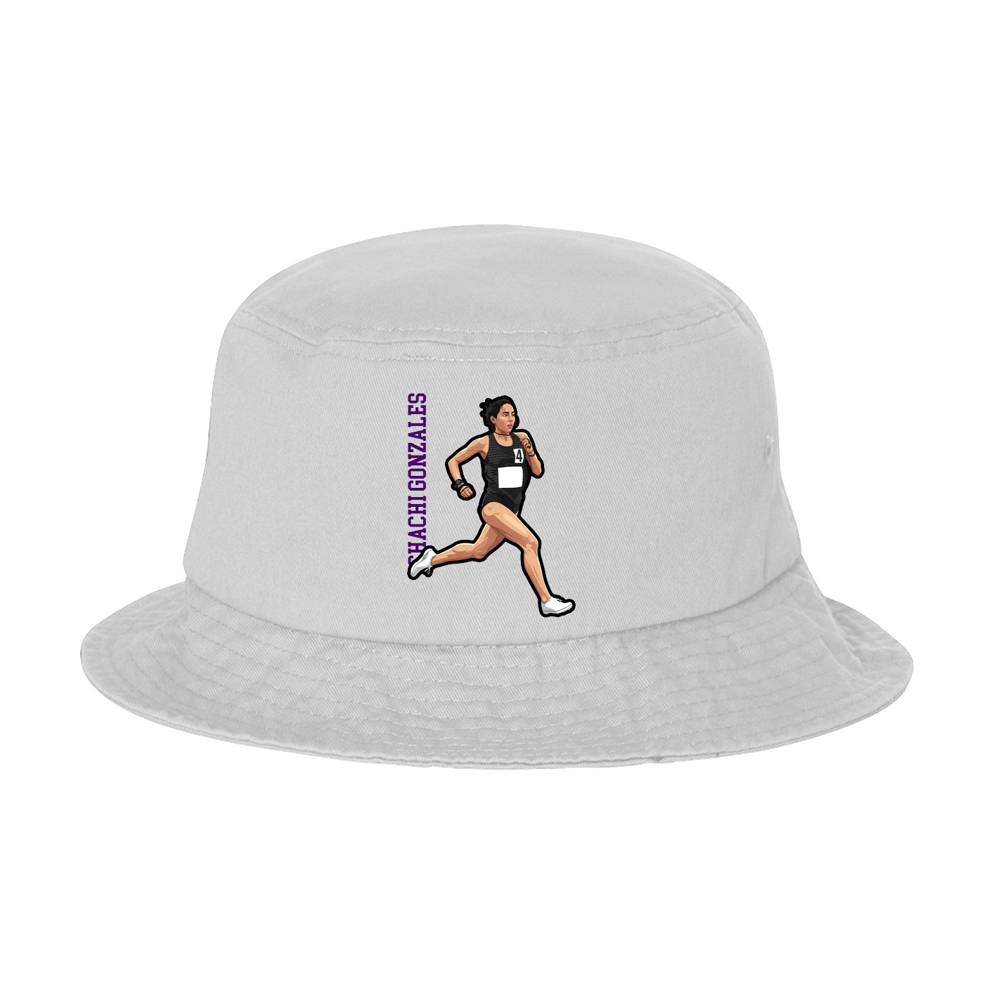 Bucket Cap — Name Vertical in White