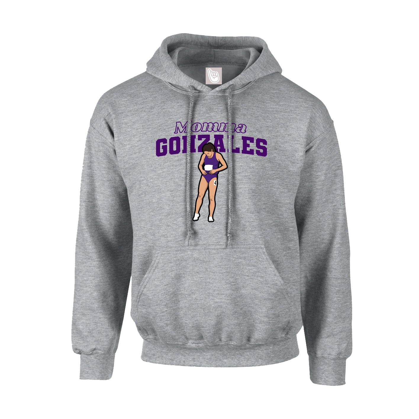 Youth Hoodie — Mothers Day Block in Grey