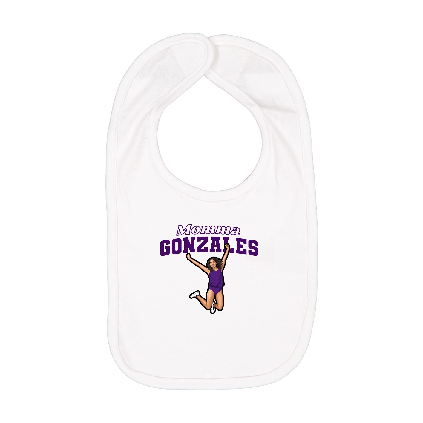 Infant Bib — Mothers Day Block in White