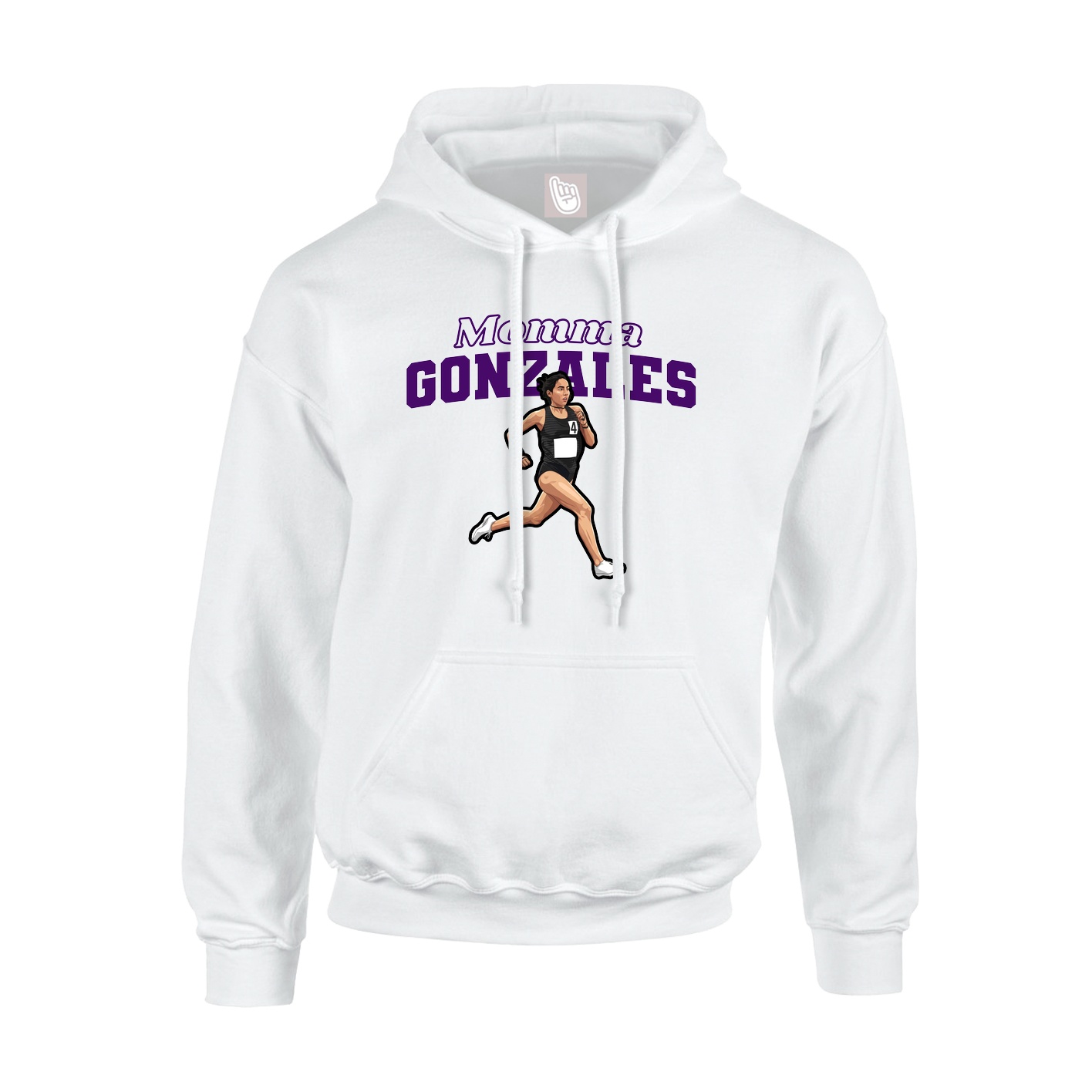 Youth Hoodie — Mothers Day Block in White