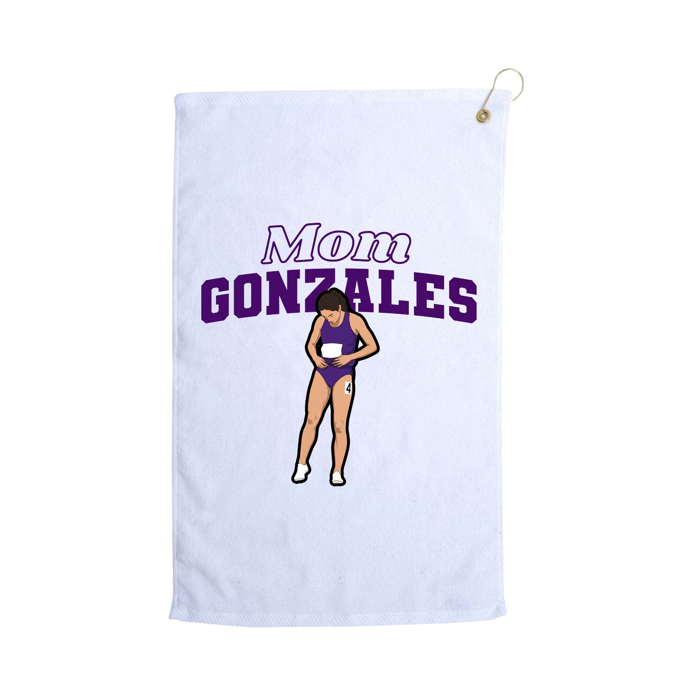 Golf Towel — Mothers Day Block in White