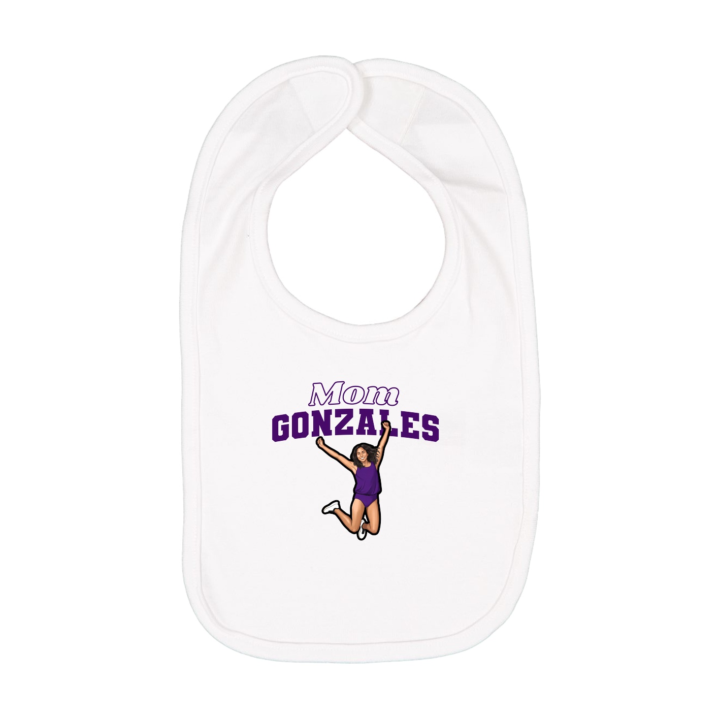 Infant Bib — Mothers Day Block in White