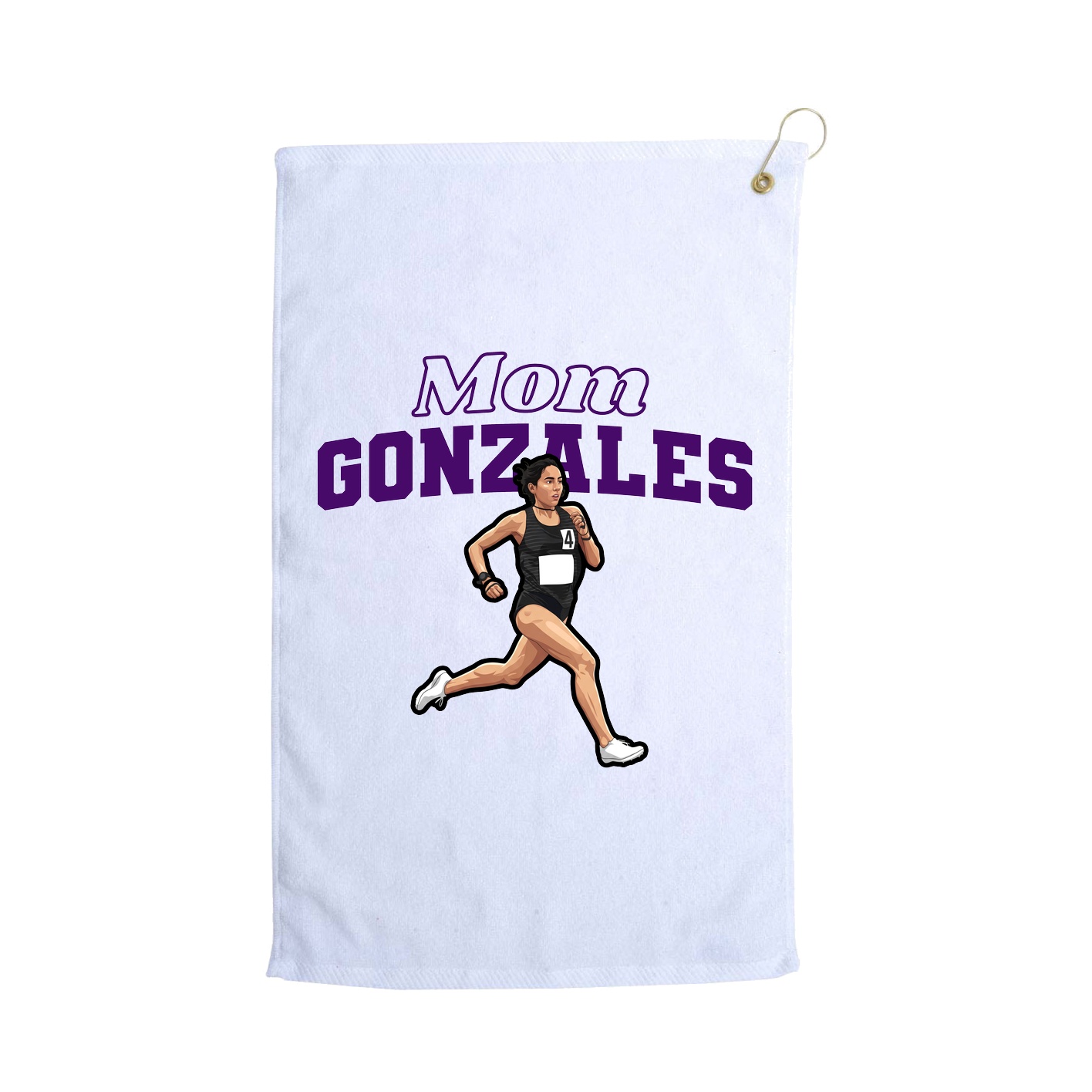 Golf Towel — Mothers Day Block in White