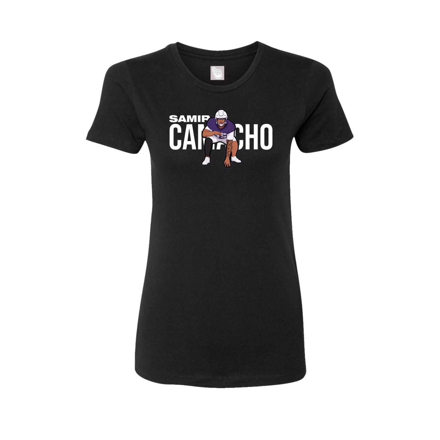 Fitted Women's Tee — Player Name in Black