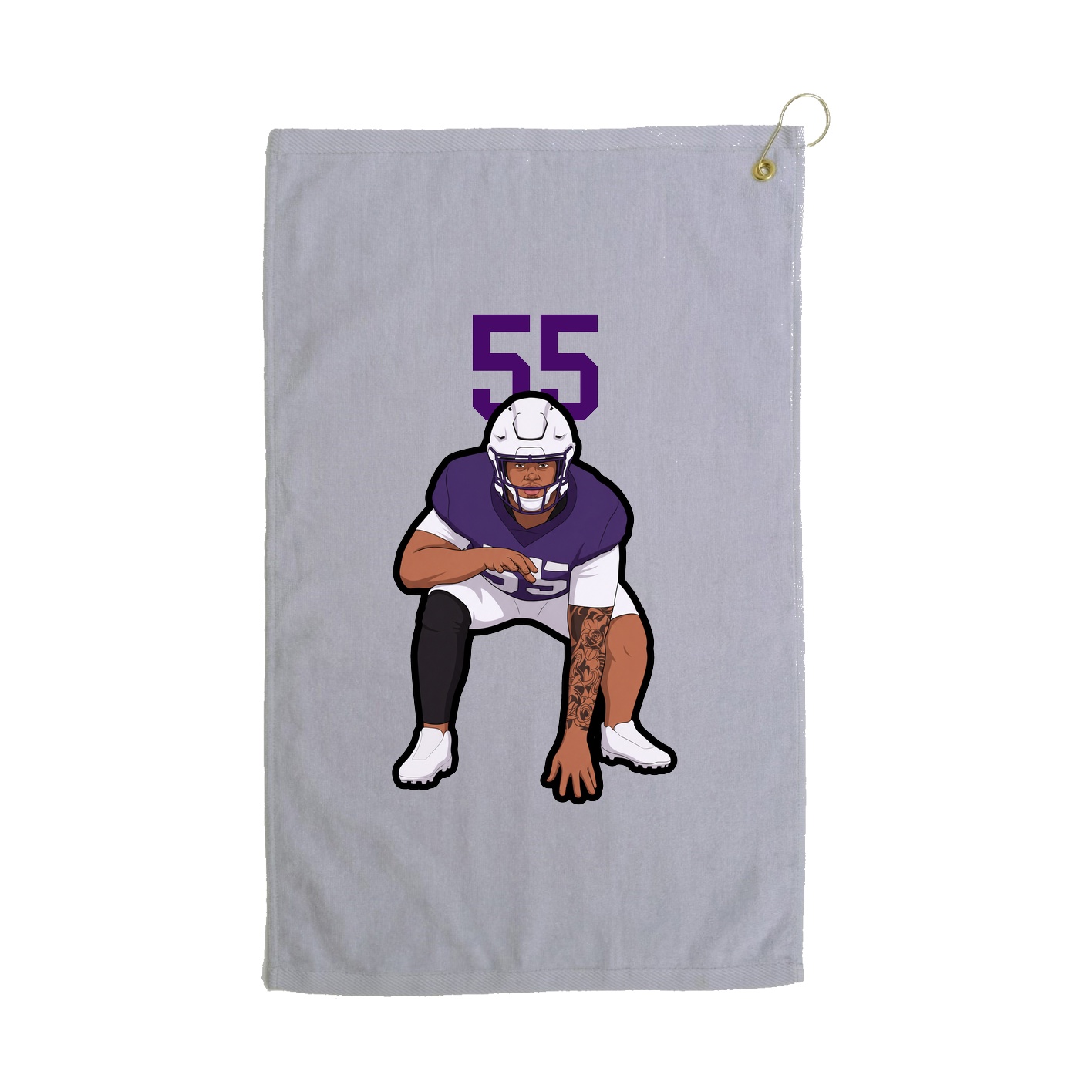 Golf Towel — Number Top in Grey