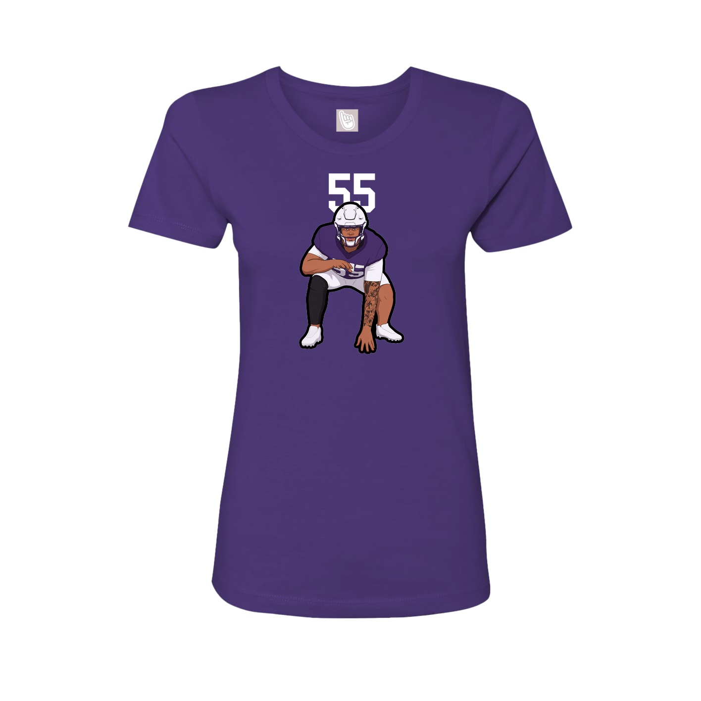 Fitted Women's Tee — Number Top in Purple