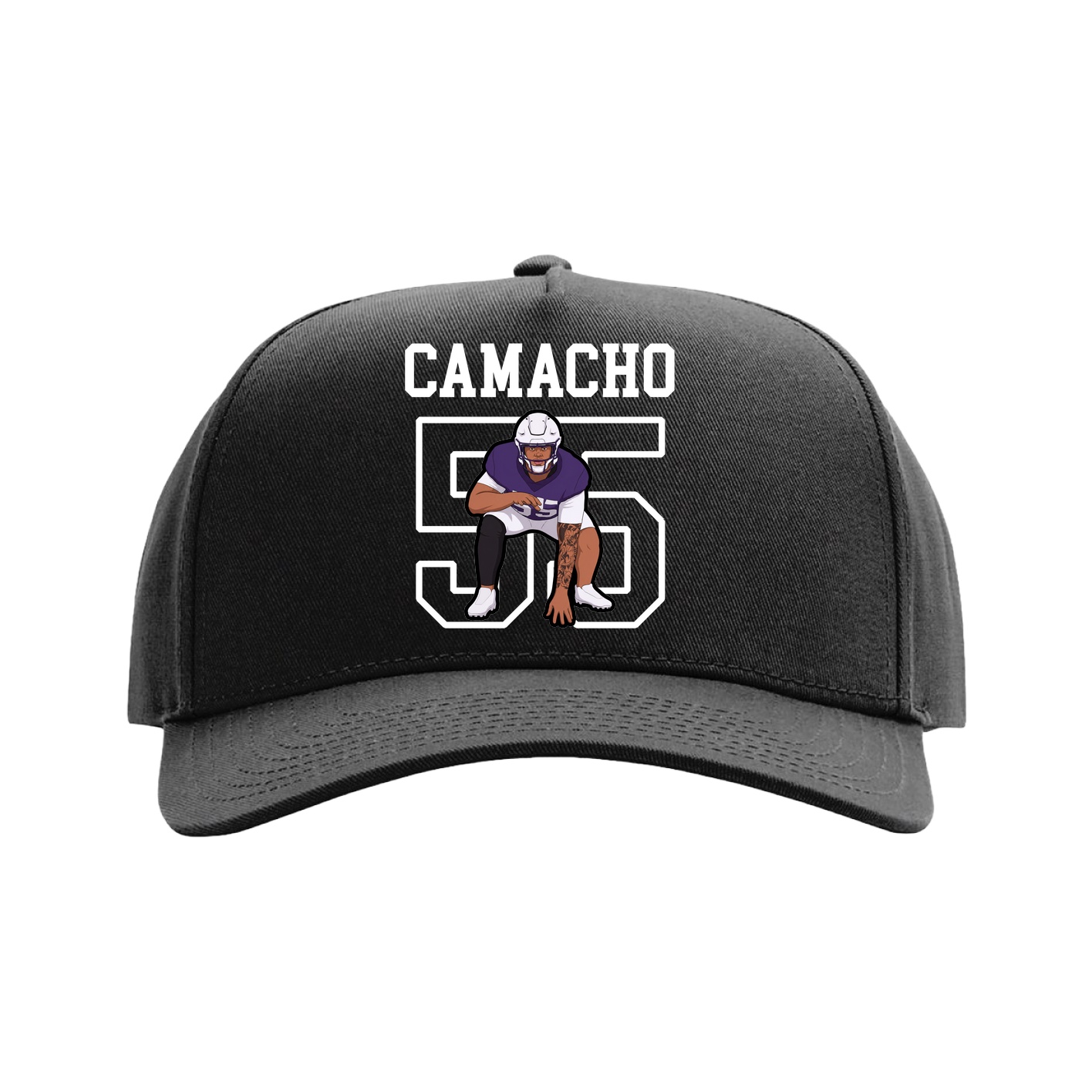Full Fabric Five-Panel Champ Cap — Shirsey in Black