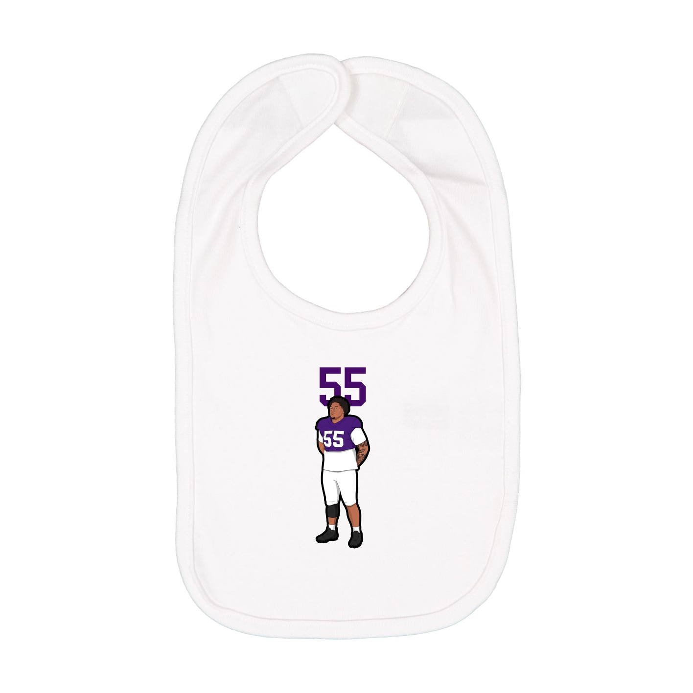 Infant Bib — Number Top in White