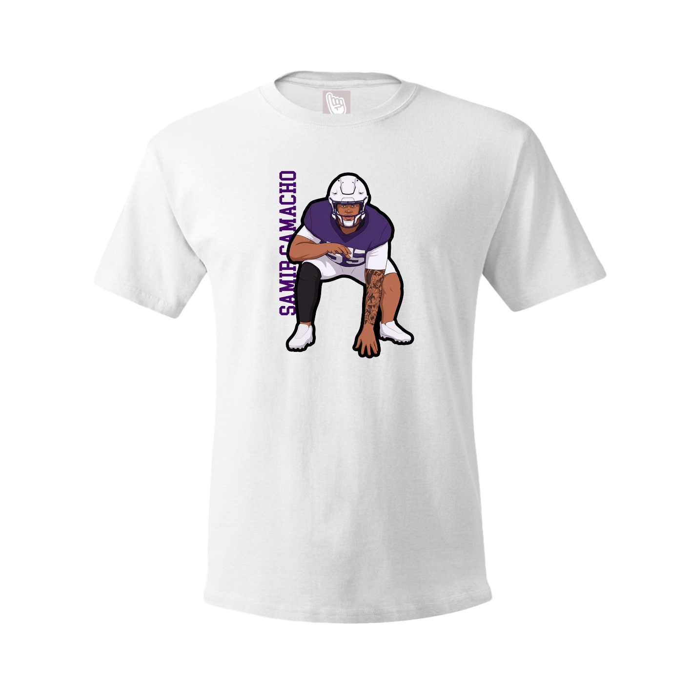 Tee — Name Vertical in White