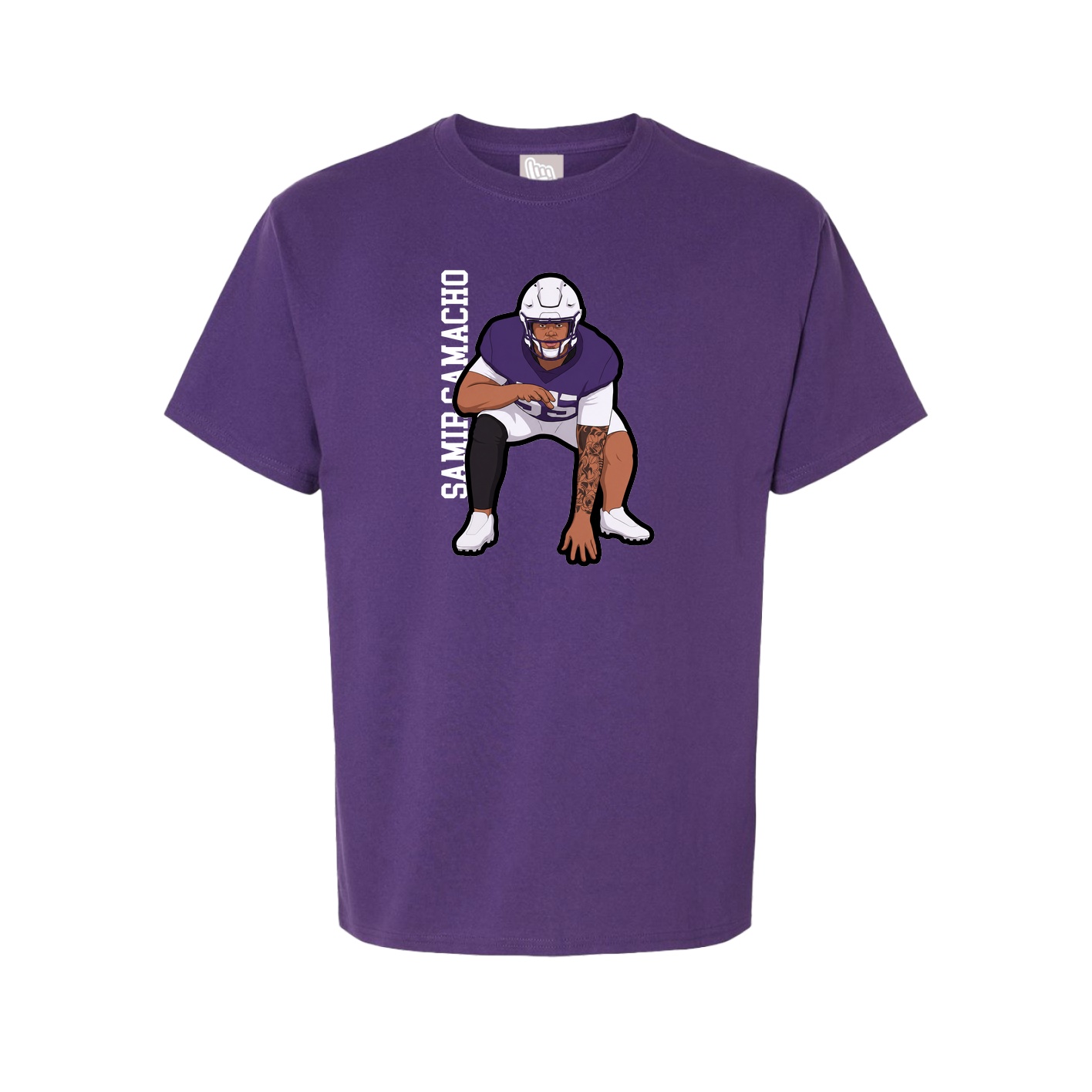 Youth Tee — Name Vertical in Purple