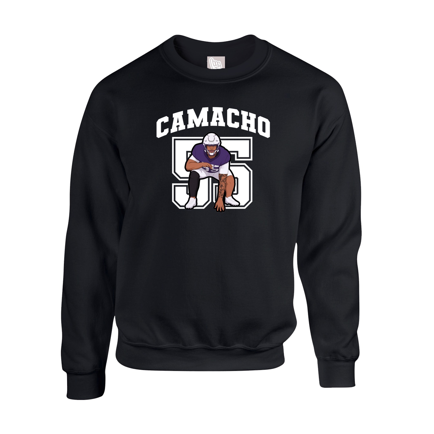 Fleece Crew — Number in Black