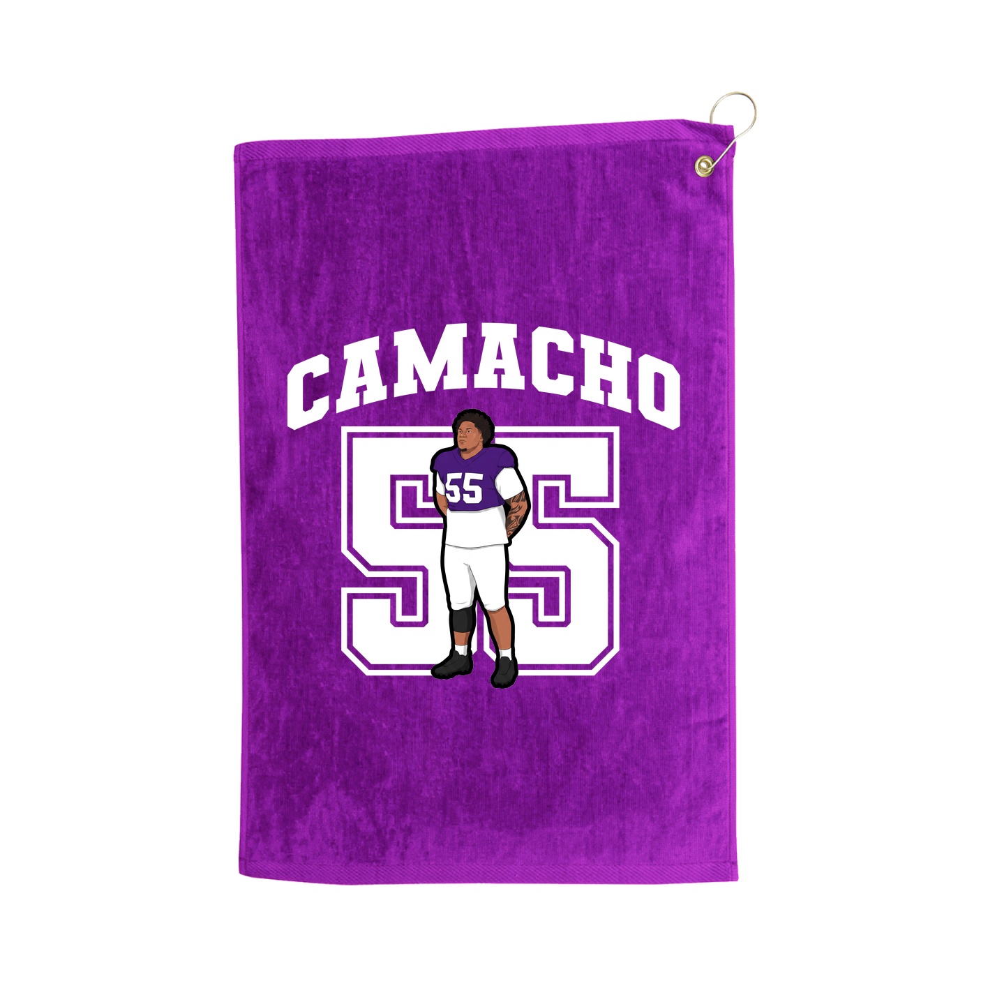 Golf Towel — Number in Purple