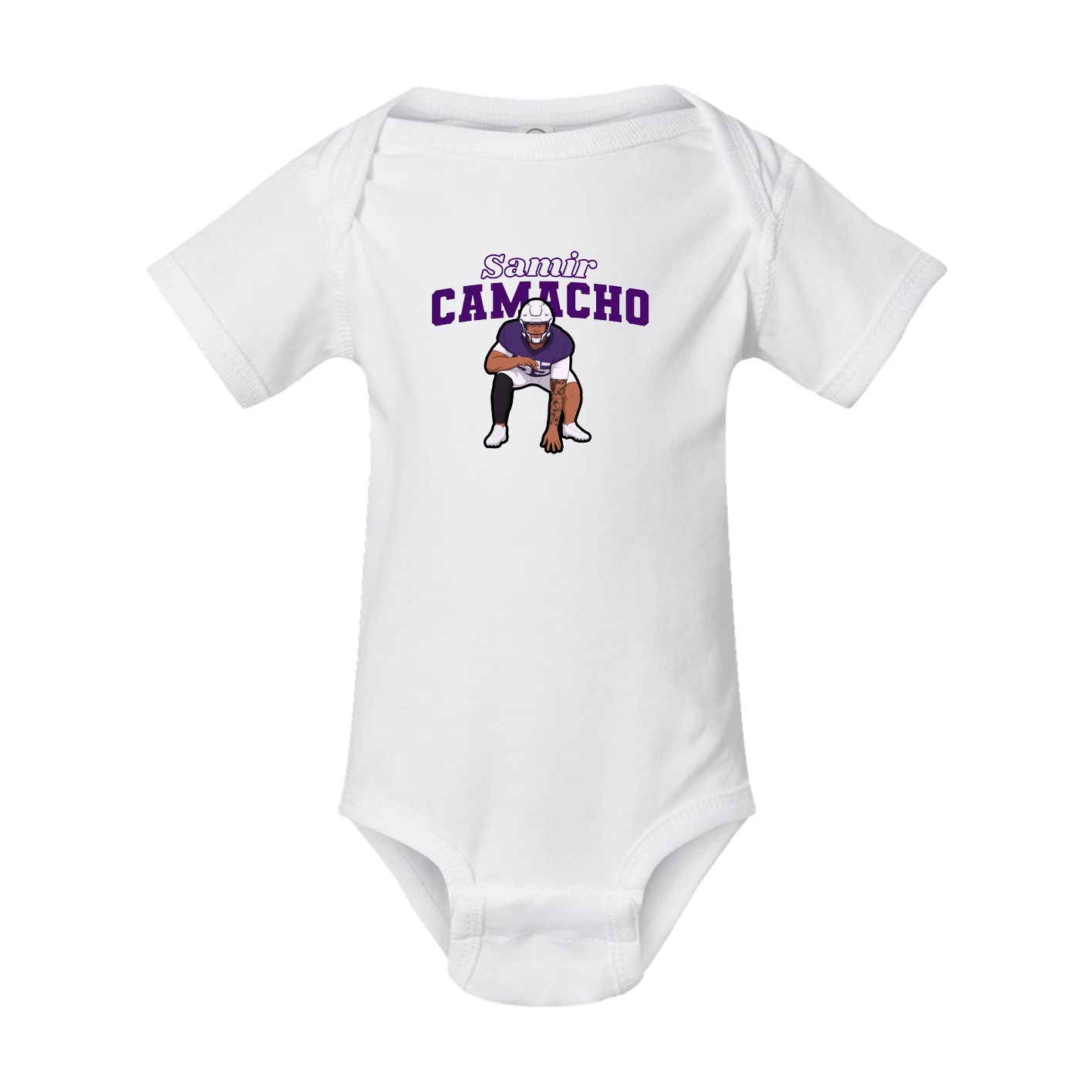 Baby Onesie — Name Arch in White