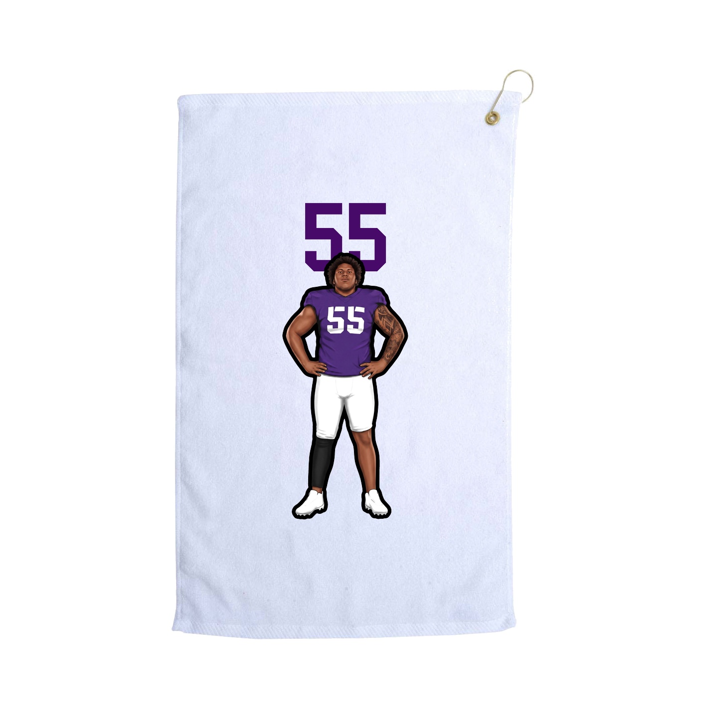 Golf Towel — Number Top in White