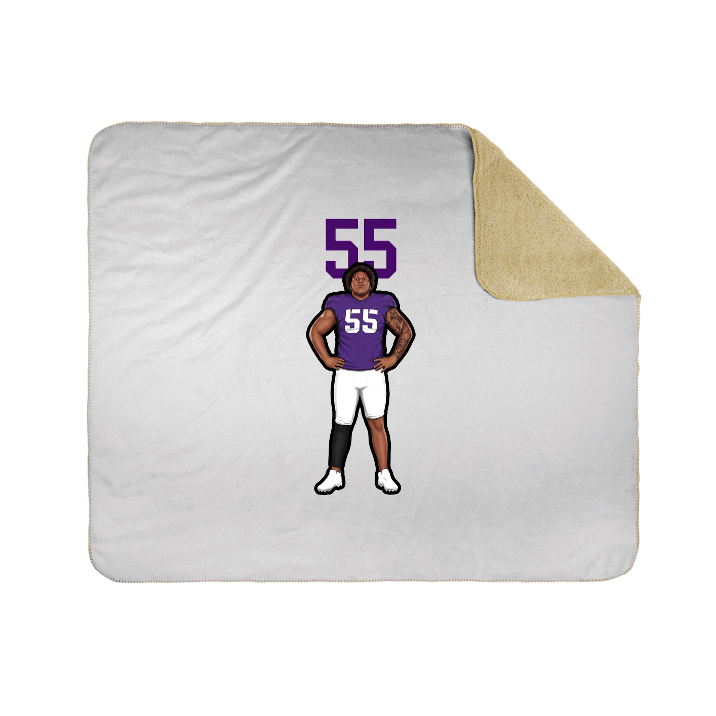 Throw Blanket — Number Top in White