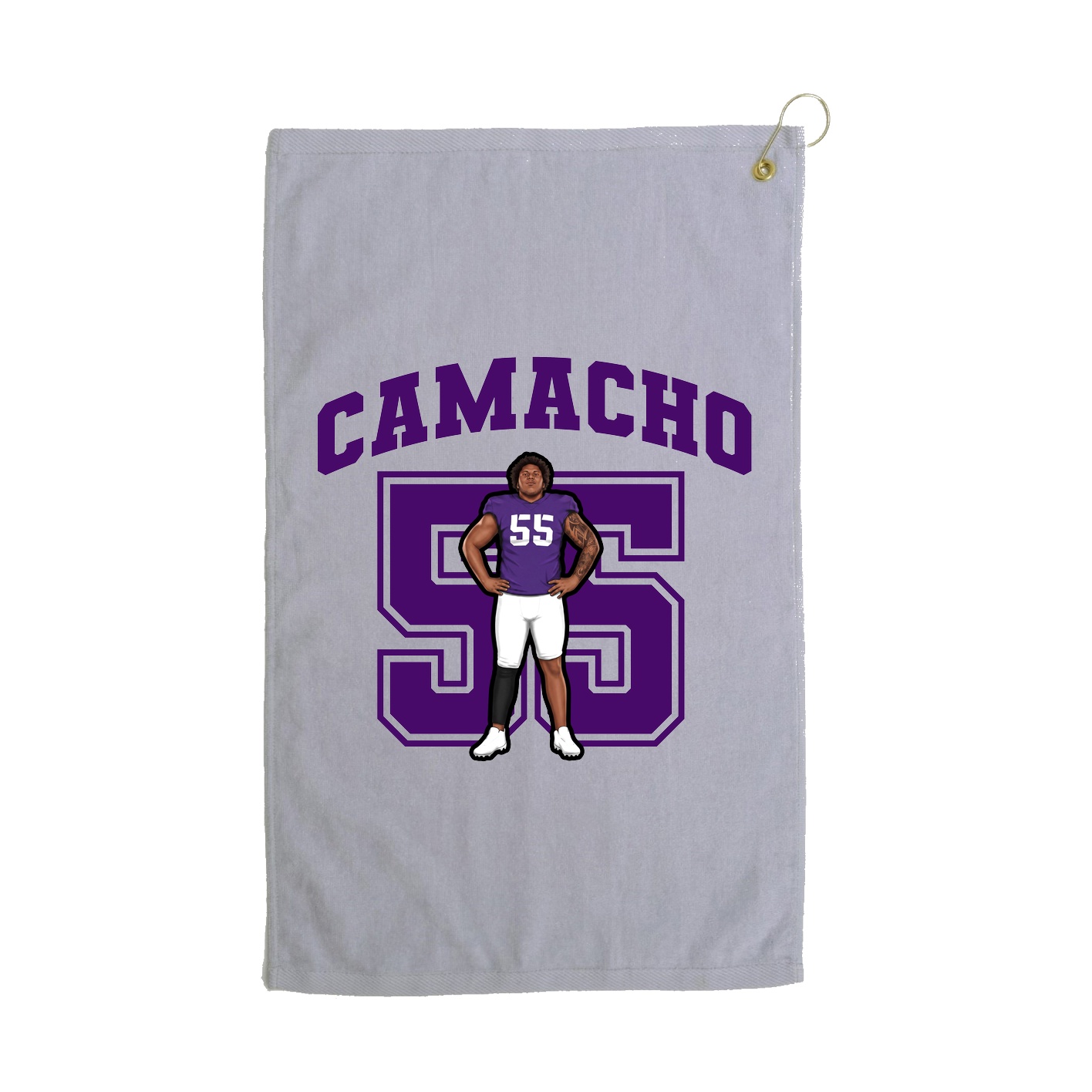 Golf Towel — Number in Grey