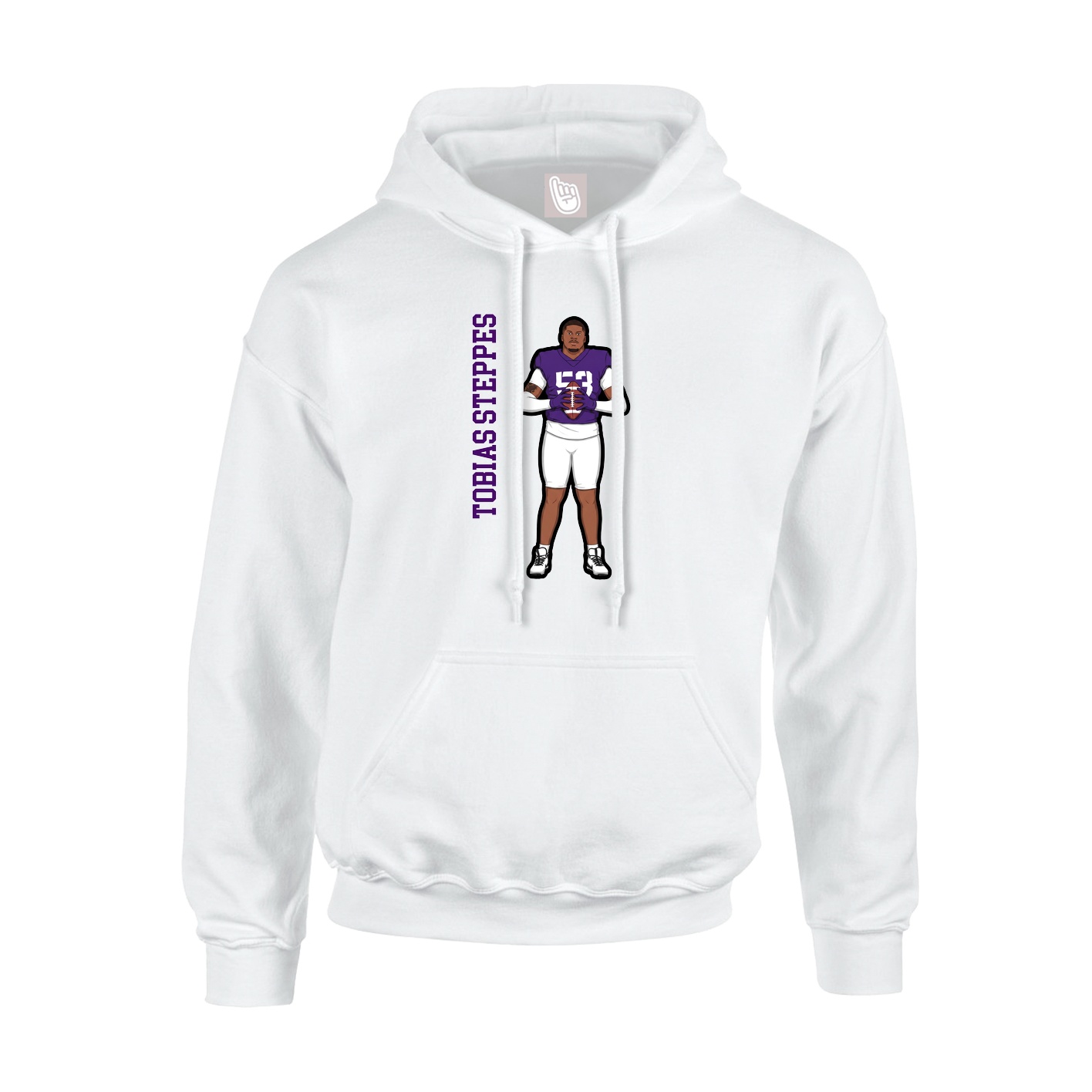 Youth Hoodie — Name Vertical in White