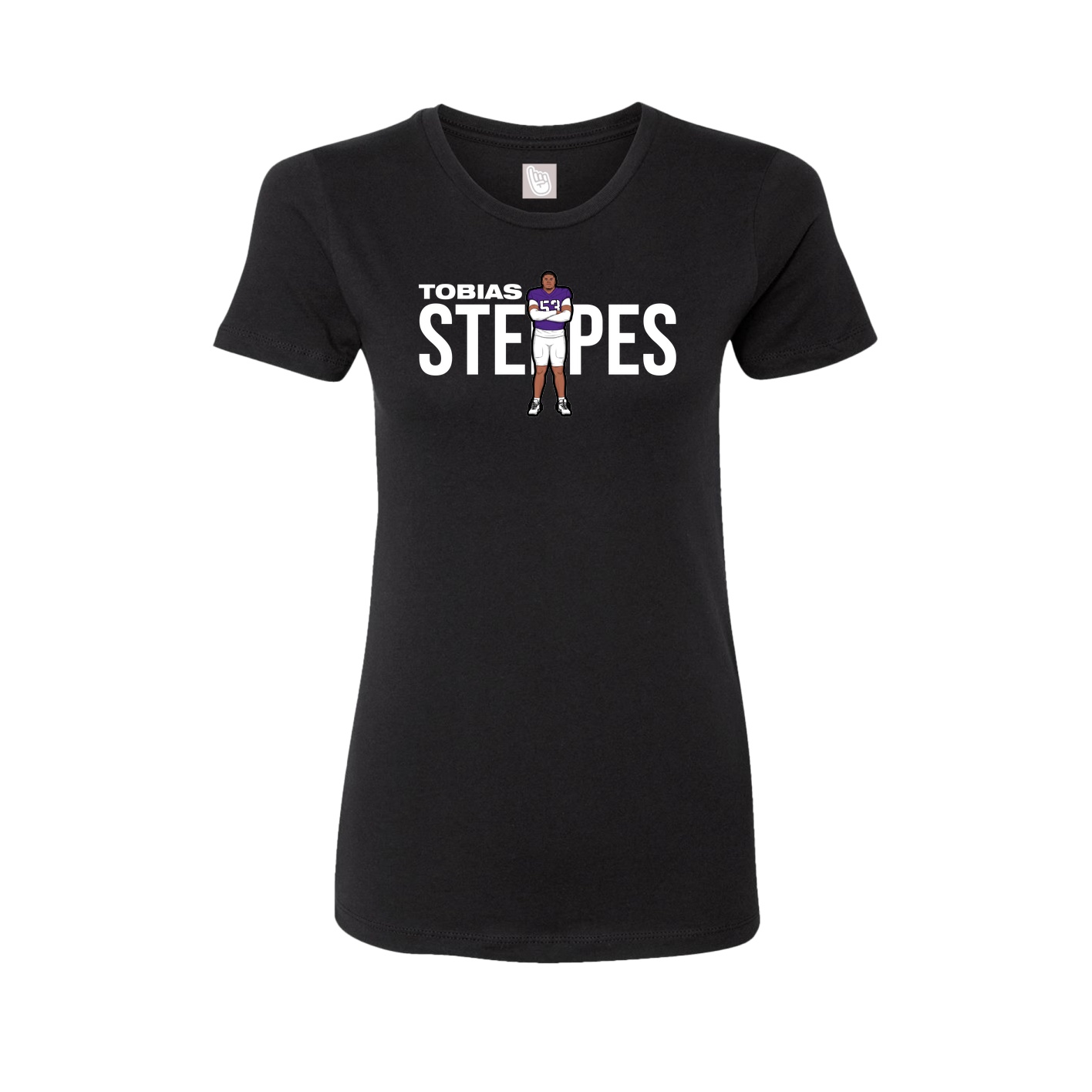 Fitted Women's Tee — Player Name in Black