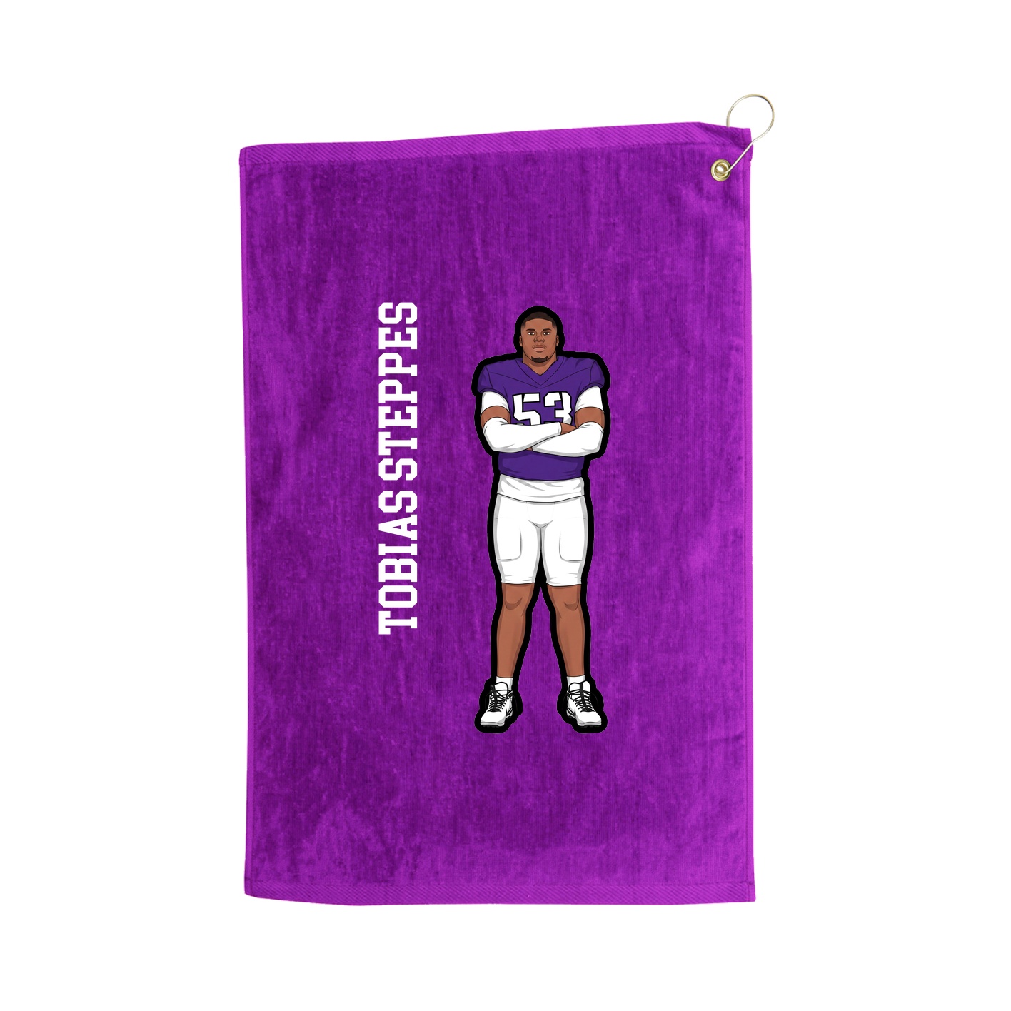 Golf Towel — Name Vertical in Purple