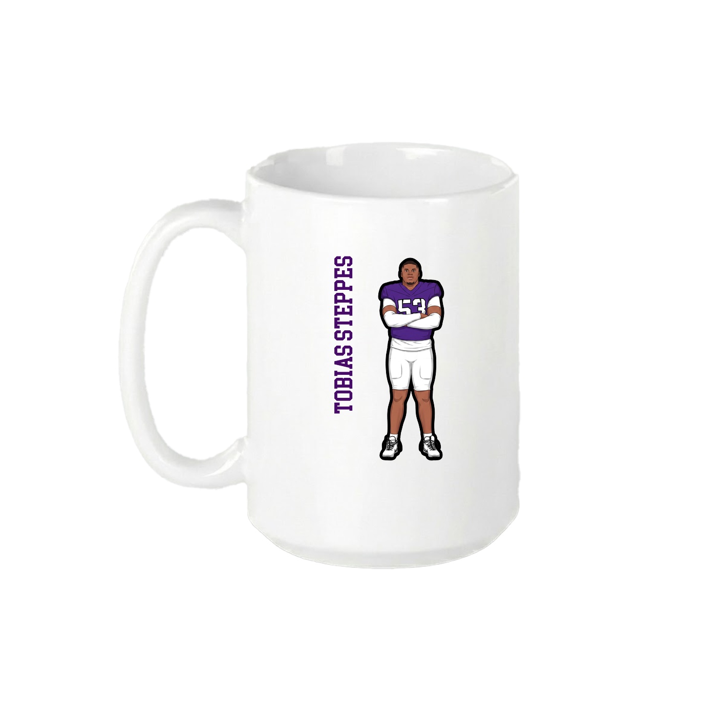 15oz Coffee Mug — Name Vertical in White
