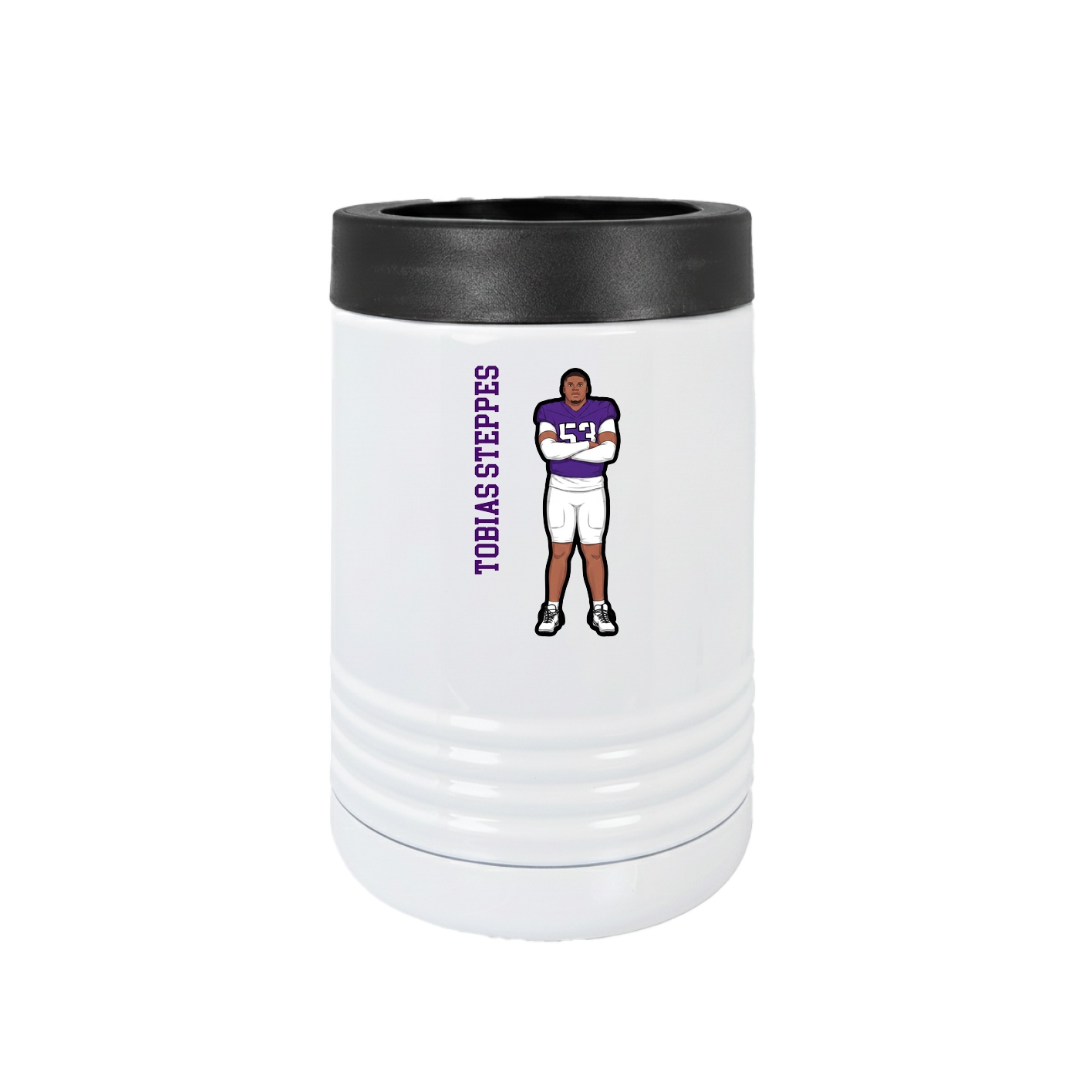 Beverage Holder — Name Vertical in White