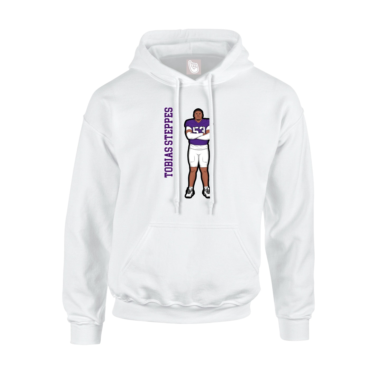Youth Hoodie — Name Vertical in White