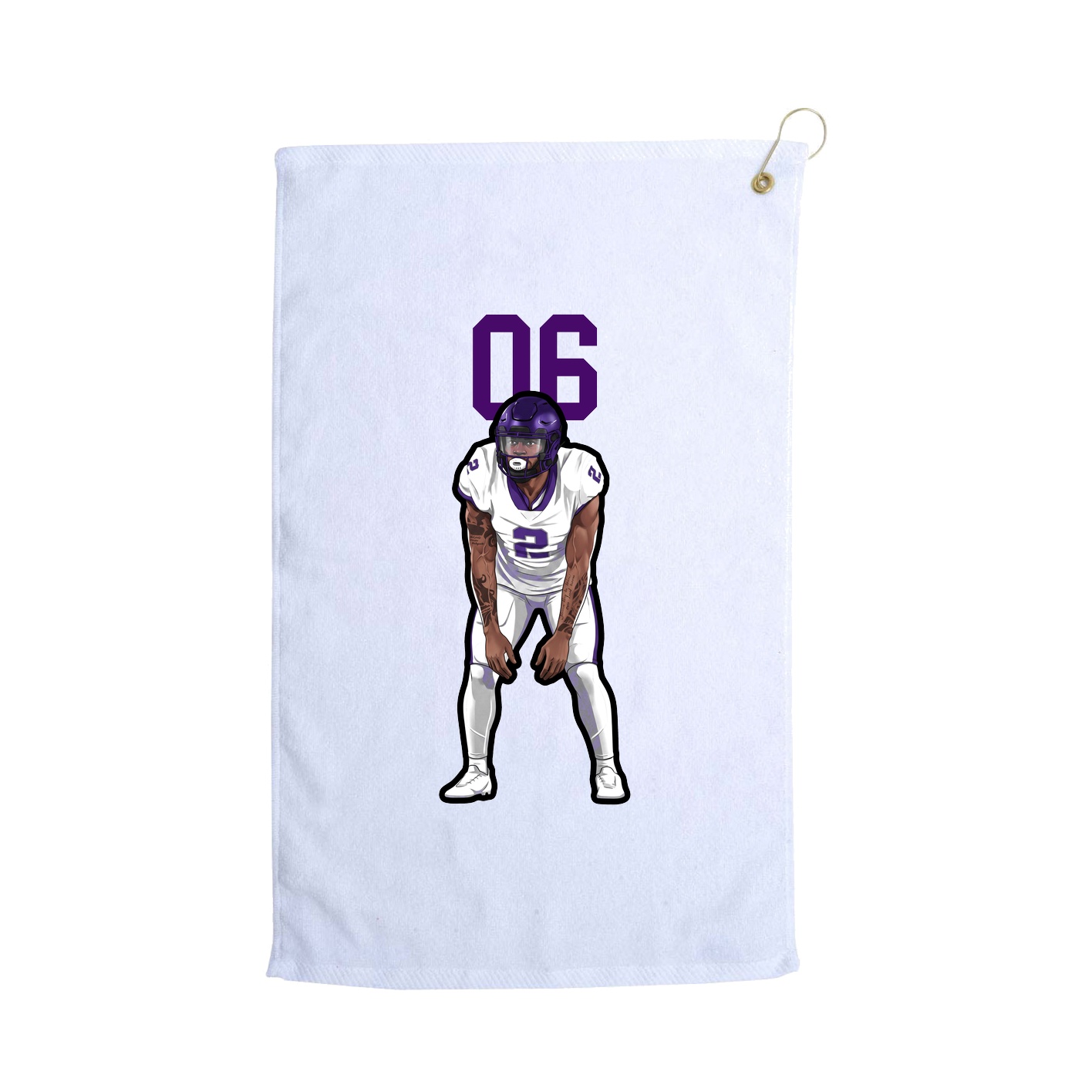 Golf Towel — Number Top in White
